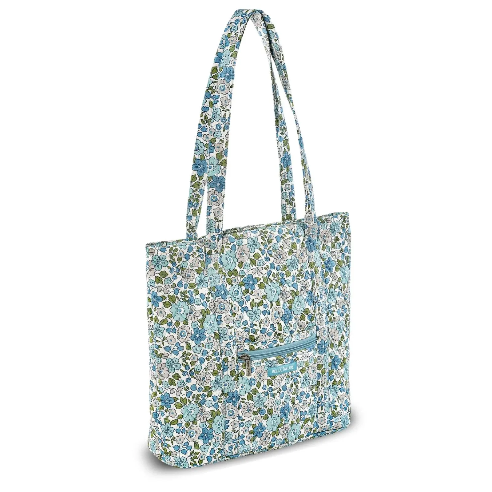 Delicate Floral Blue Large Shoulder Tote