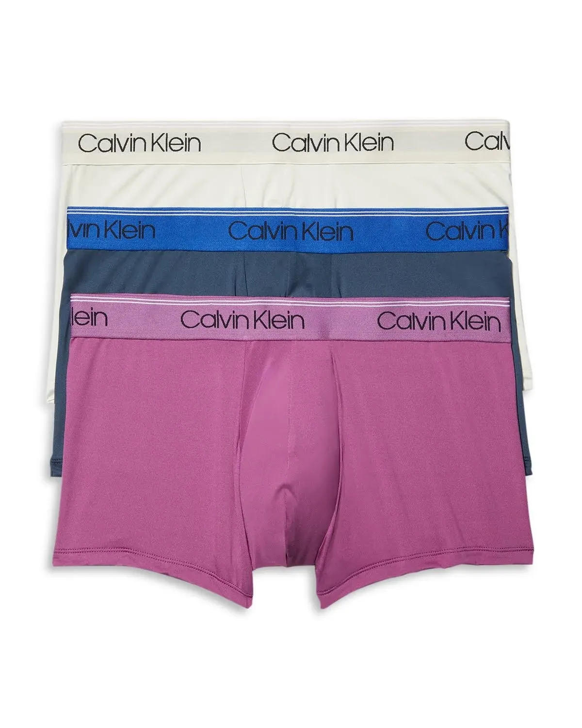 Calvin Klein Micro Stretch Low Rise Trunks 3-Pack Amethyst/Silver Birch/Midnight Navy XL (40"-42")Calvin Klein Micro Stretch Low Rise Trunks 3-Pack Amethyst/Silver Birch/Midnight Navy XL (40"-42")