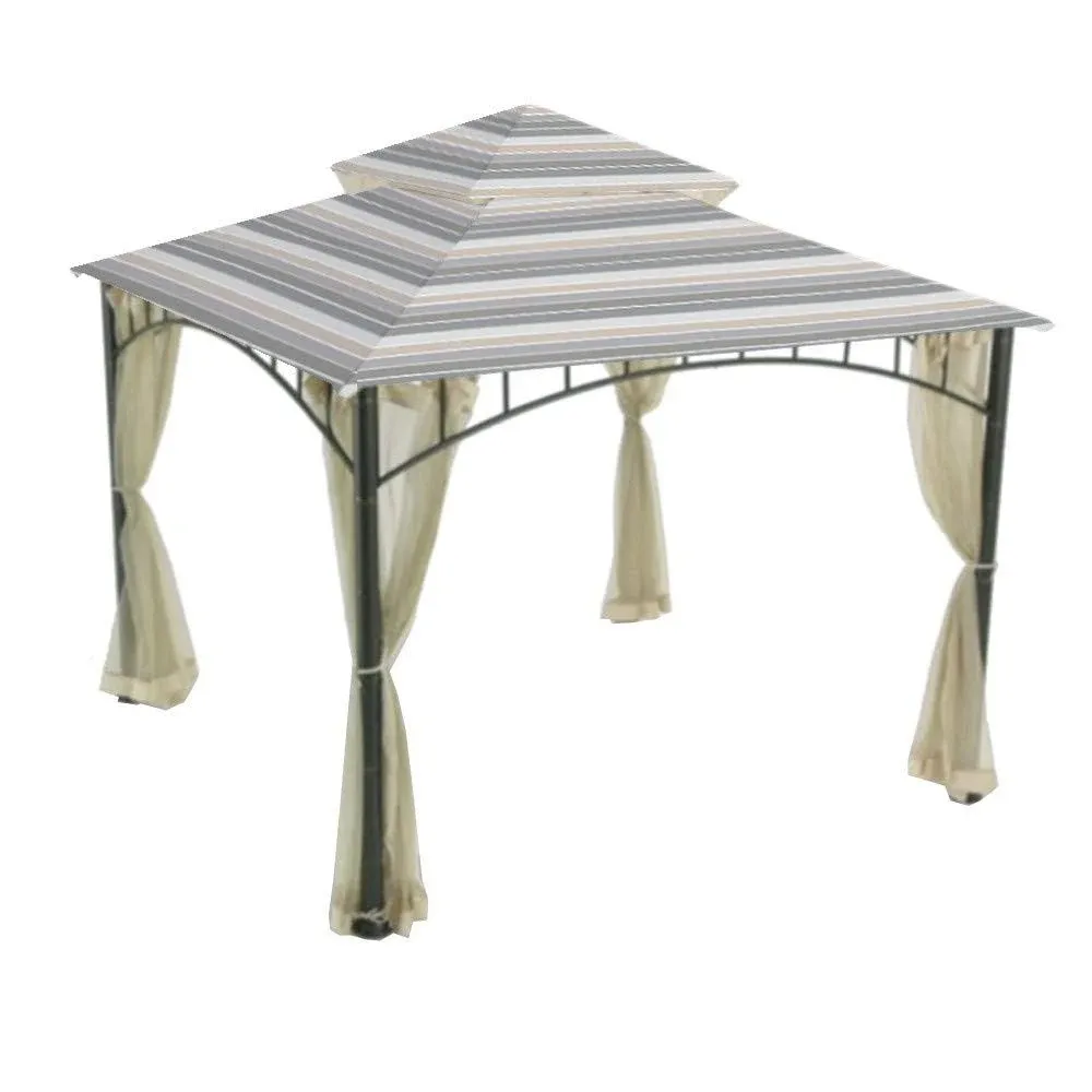 Garden Winds Replacement Canopy Top Cover for The Madaga Gazebo - Stripe Stone