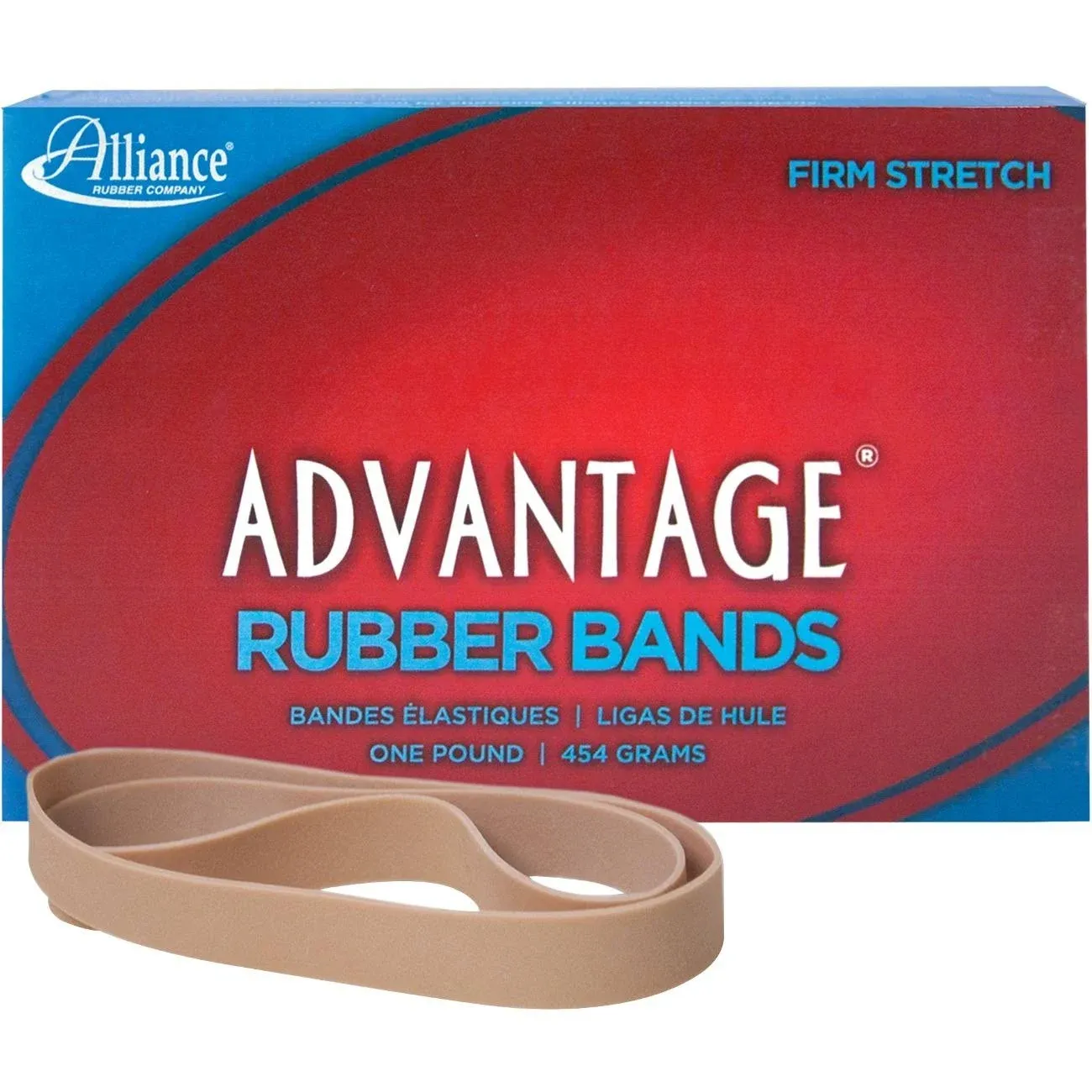 Alliance Rubber 27055 Advantage Rubber Bands Size #105, 1 lb Box Contains Approx. 60 Bands (5 inch x 5/8 inch, Natural Crepe)