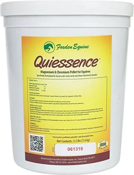 Quiessence Foxden Equine 3.5 lb Banana Flavored Magnesium Pellets Founder Calming Sore Muscle Supplement