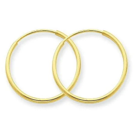 14K Gold 1.25mm Endless Hoop Earring