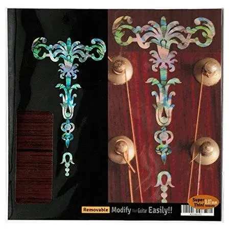 Inlay Sticker Decal for Guitar Headstock (Gothic Torch, Abalone Mix)