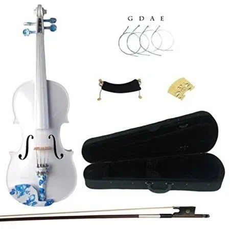 Kinglos 4/4 Full Size Simple Colored Ebony Fitted Solid Wood Violin Kit