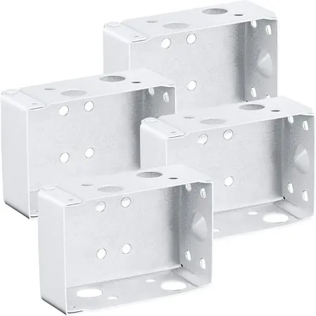 4 Pieces White Blind Brackets Low Profile Box Mounting Bracket for Window Blinds (2 x 2.25 Inch)