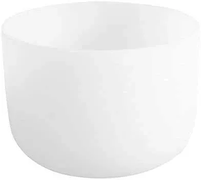 Energysound Frosted F Heart Chakra Quartz Crystal Singing Bowl 10 inch, White