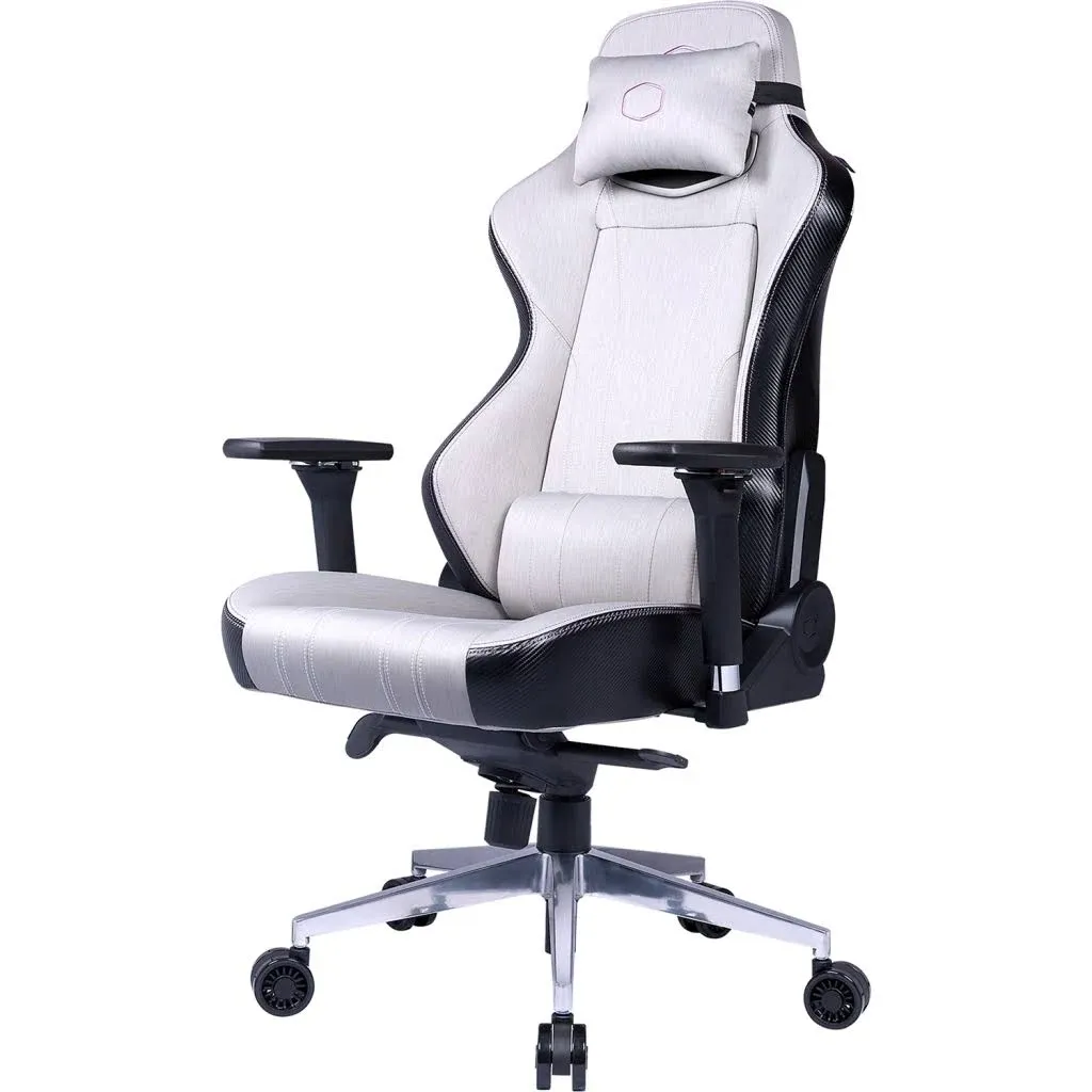 Cooler Master Caliber X1C Gaming Chair Gray Ergonomic 360° Swivel, 180 Reclining , Ergonomic Lumbar Support, High Density Foam Cushions, Synthetic  PU Leather For PC Game, Office (CMI-GCX1C-GY)