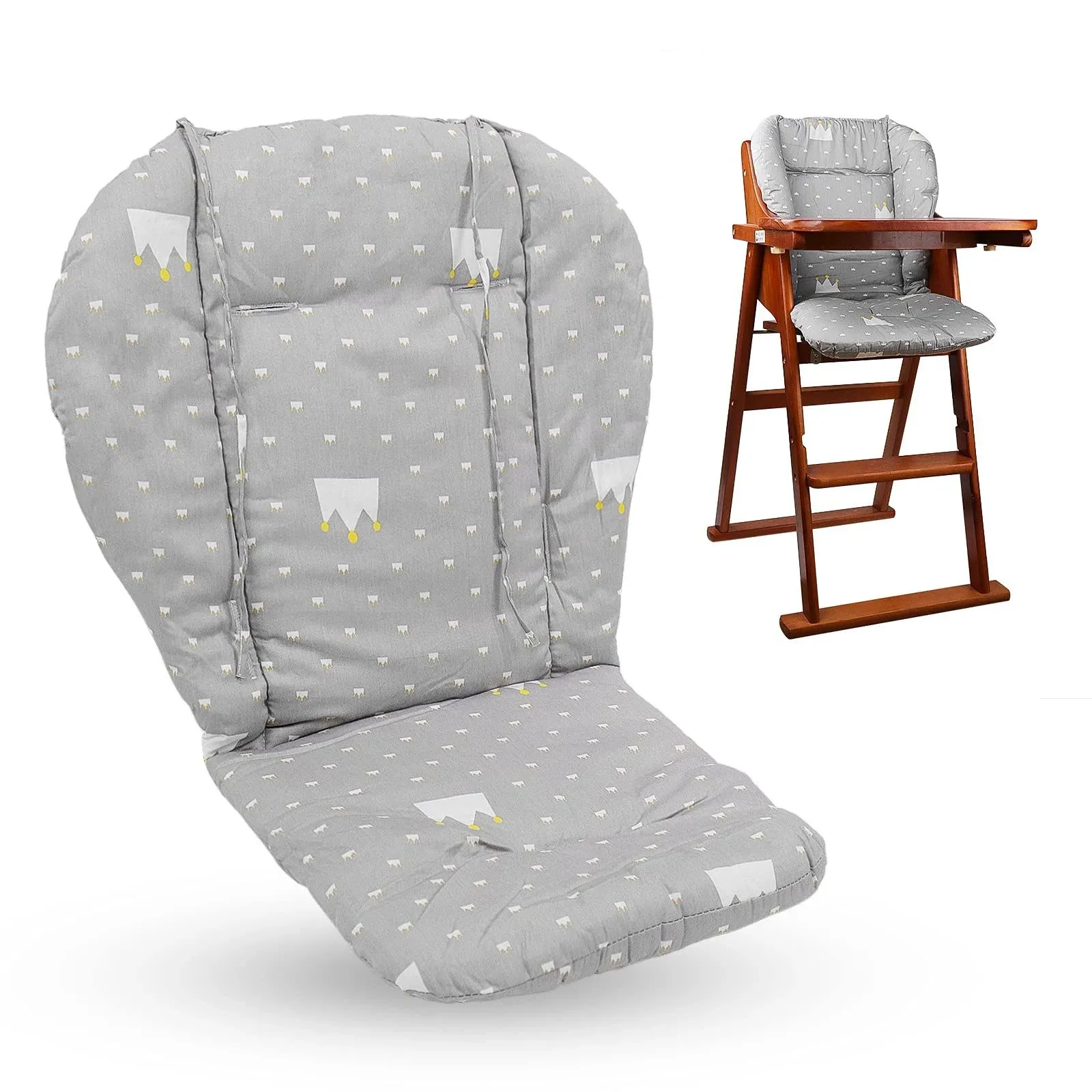 Baby High Chair Cushion Thick Pad for Wooden High Chair Baby Dining Chair Lin...