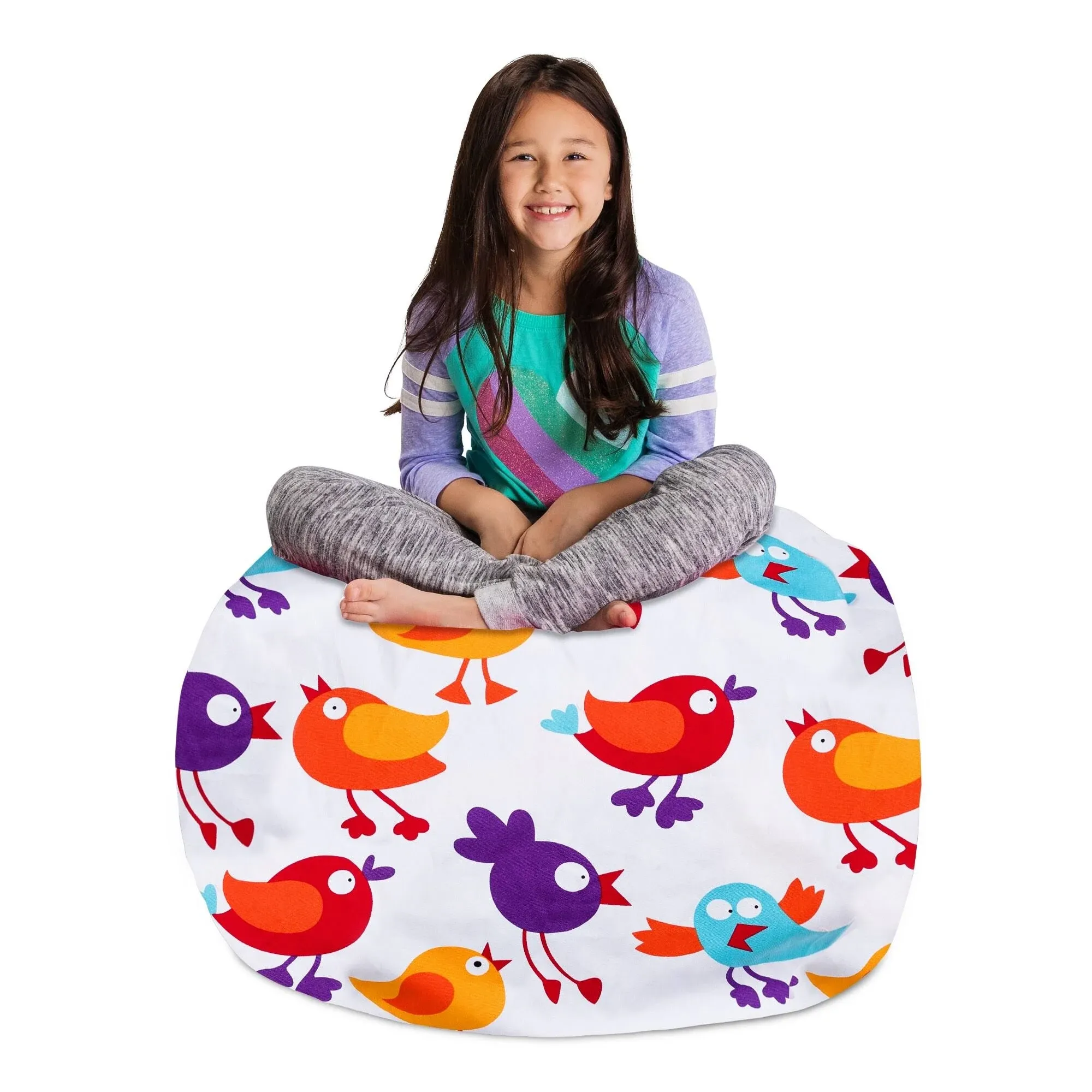 Posh Creations Kids Stuffed Animal Storage Bean Bag Chair Cover