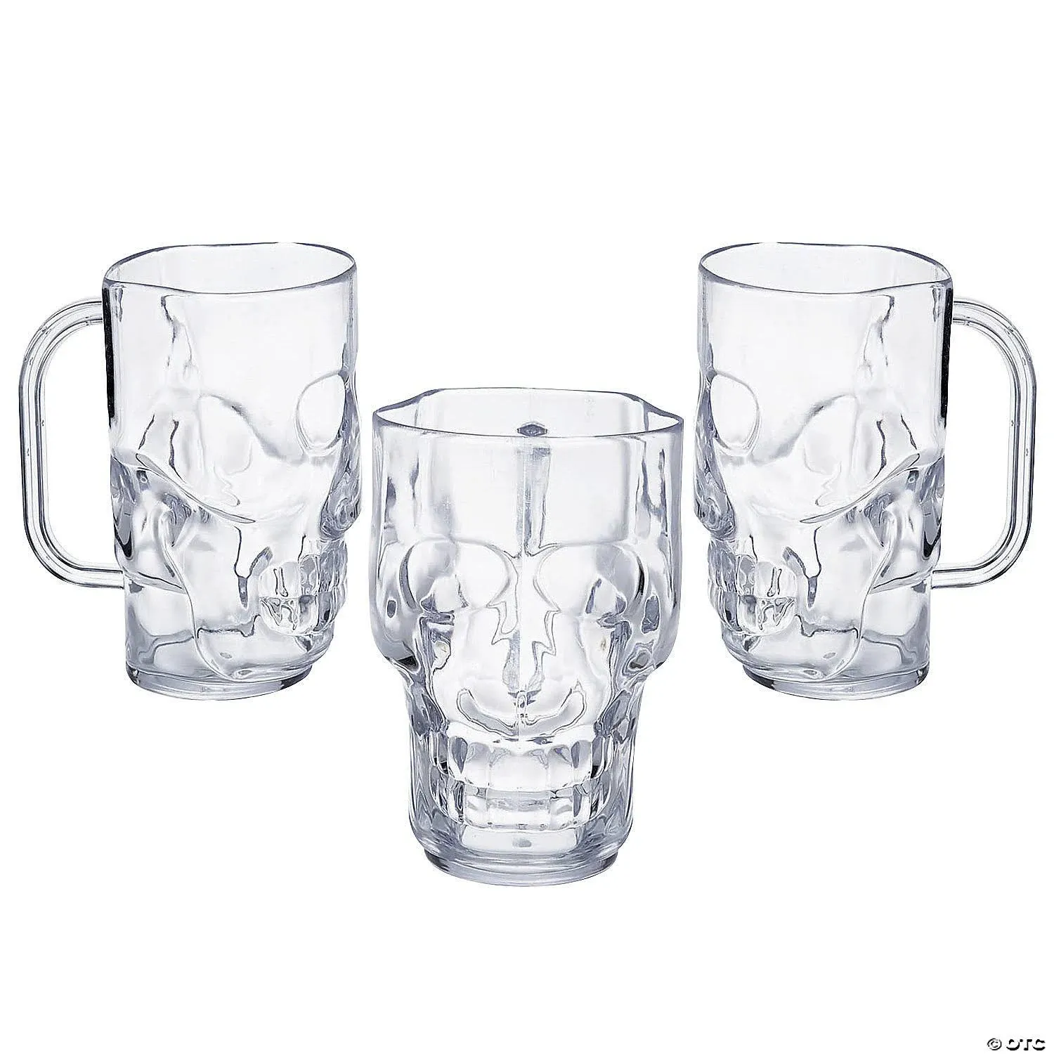 Clear Skull Plastic Mugs - 12 Ct.