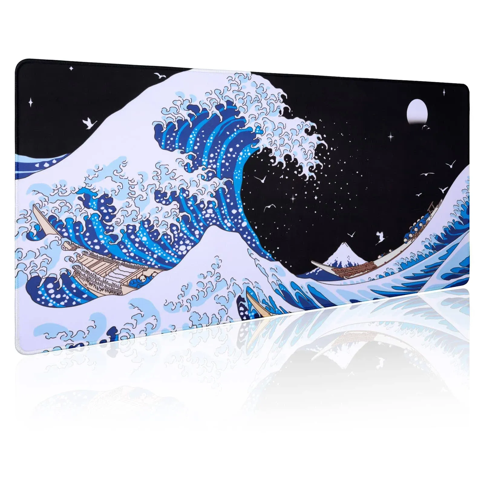 Funacola Sea Wave Japanese Art Mouse Pad Gaming XXL Full Desk Mat Extra Large ...