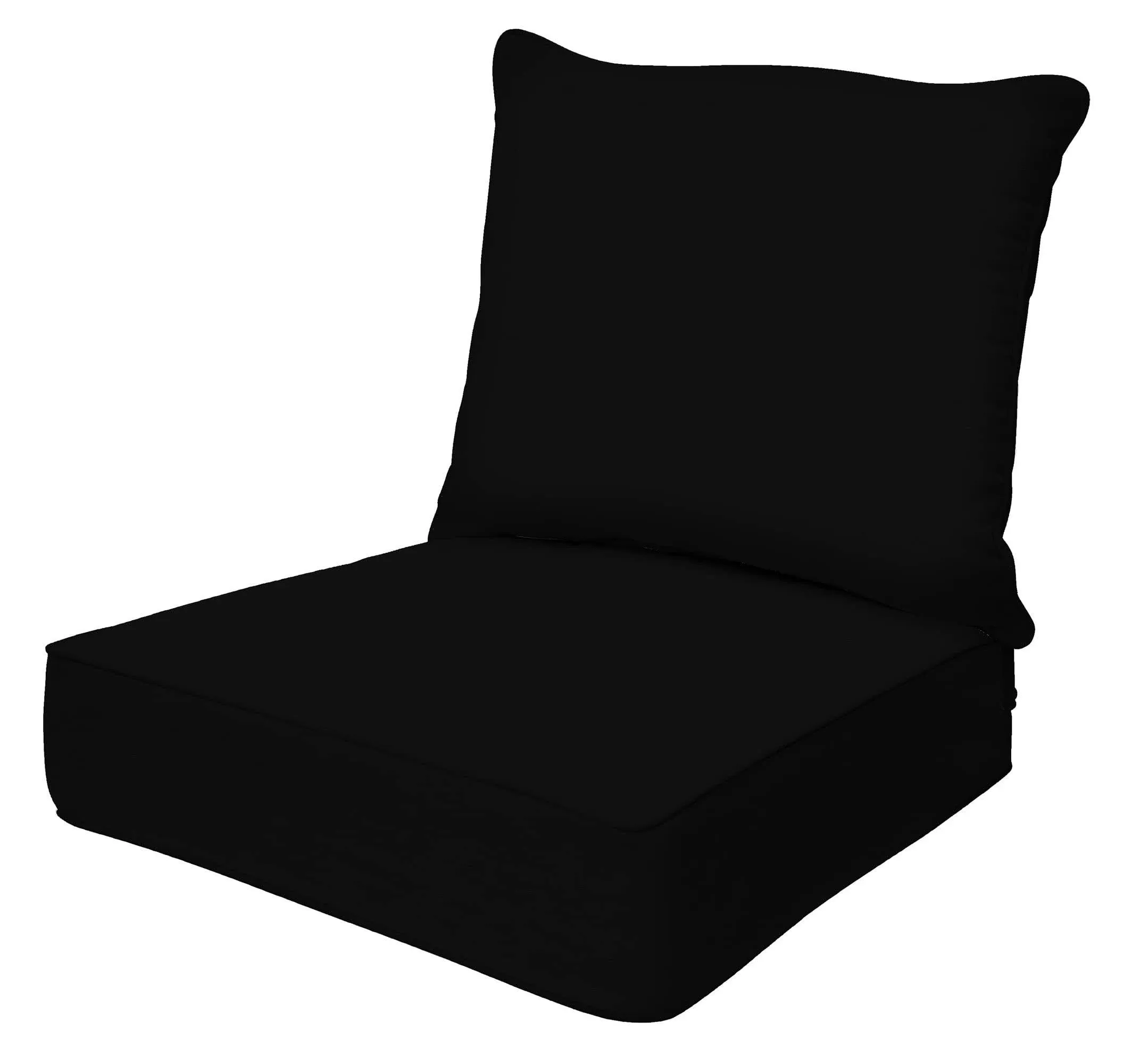 Honeycomb Lounge Chair Cushion 24&#034;X23&#034;X6.5&#034; Deep Seating Sunbrella Canvas Black