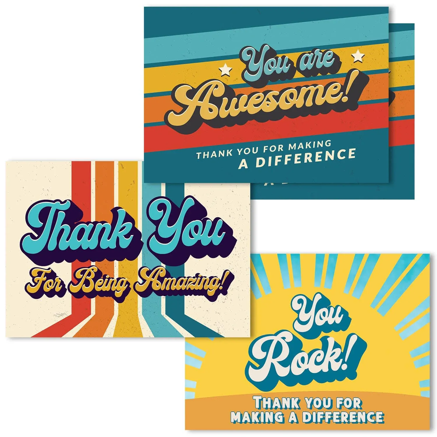 200 Appreciation Postcards - Retro 4"x6” Thank You Cards for Employee ...