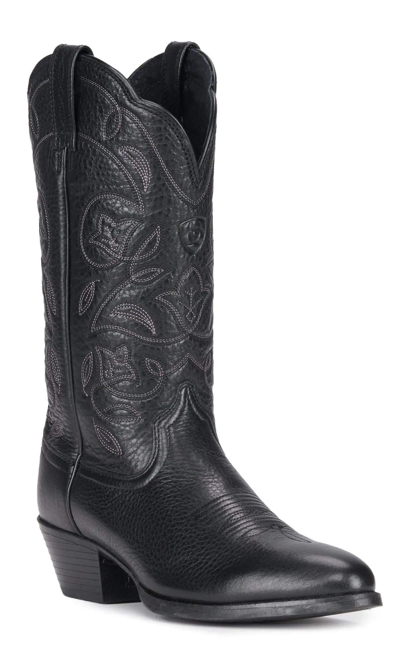 Ariat Women's Heritage Black Deertan R Toe Western Cowgirl Boots 10001037