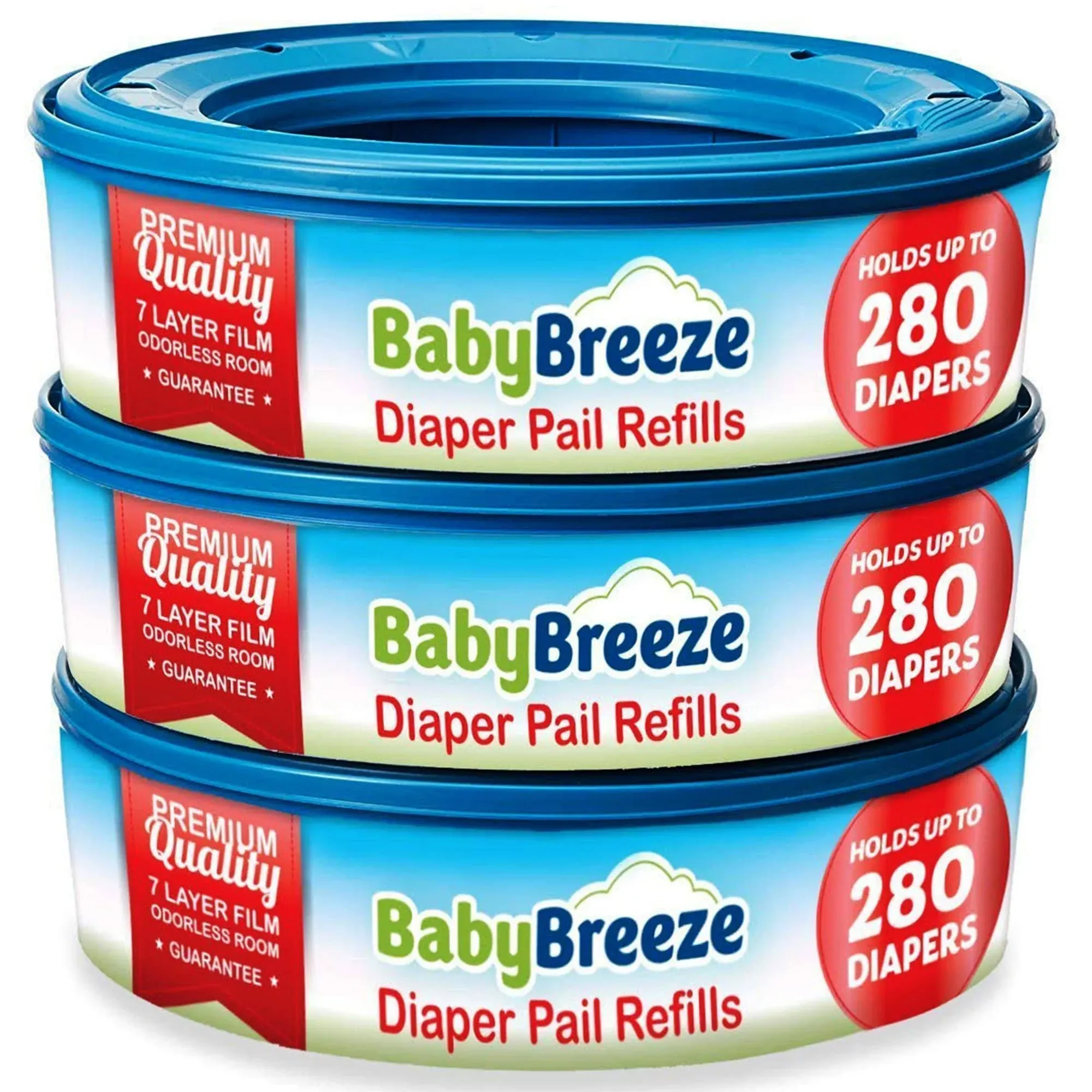 Diaper Pail Refill Bags for Playtex Diaper Genie 810 Count (3-Pack) BabyBreeze