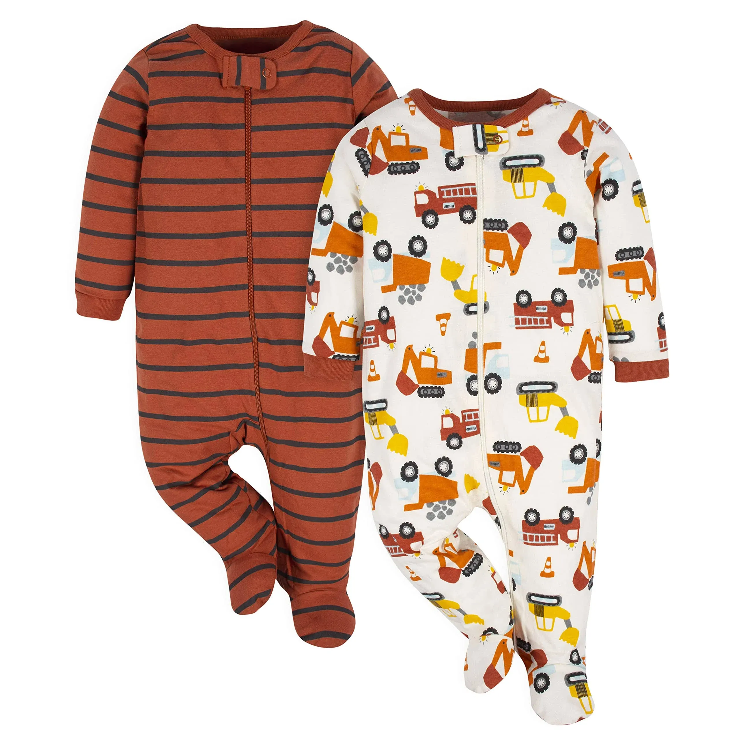 Gerber Baby Boy Sleep 'n Play Footed Pajamas, 2-Pack (0/3 Months - 6/9 Months)