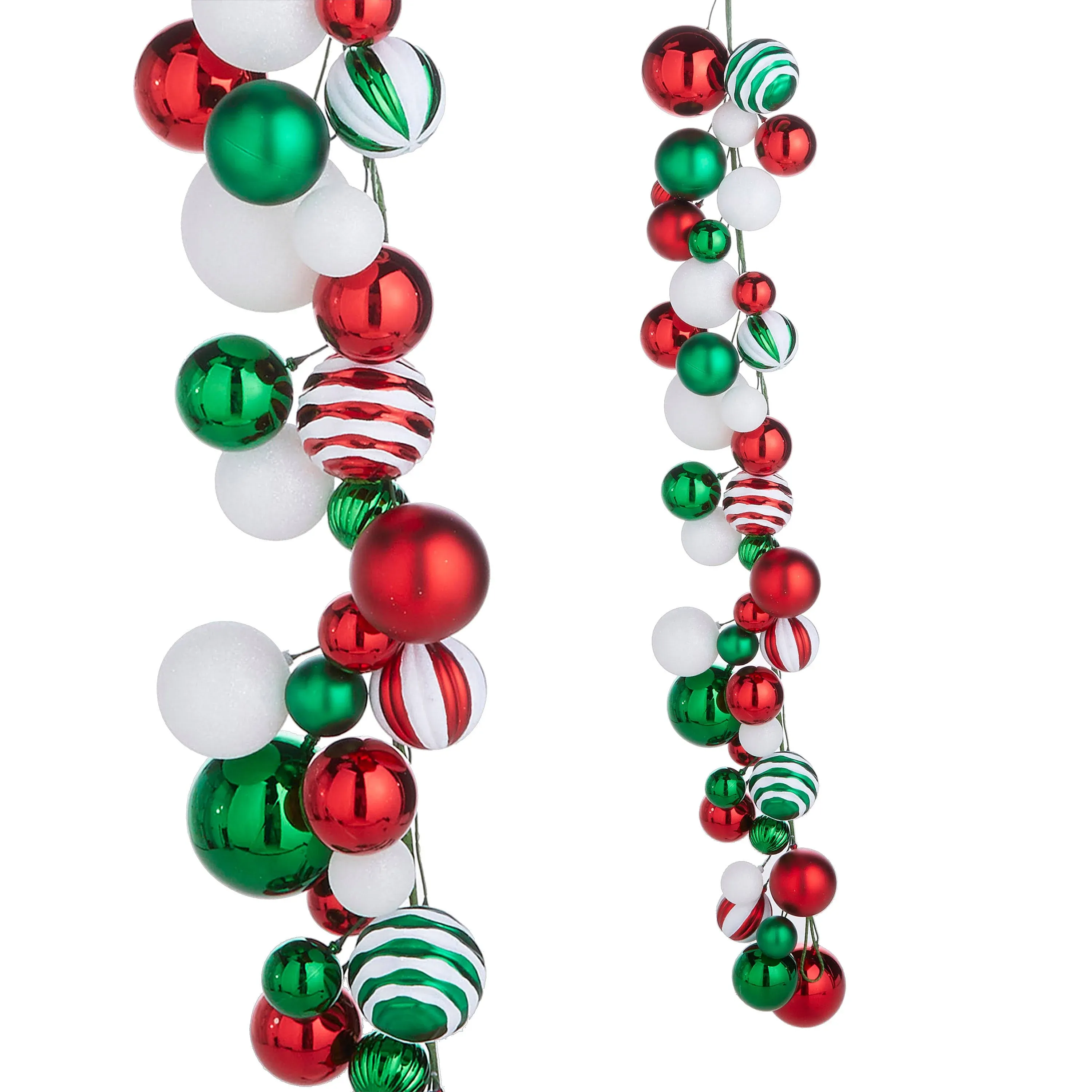 RAZ Imports Multicolor Mix Pattern Ball Christmas Garland 4 Feet Long