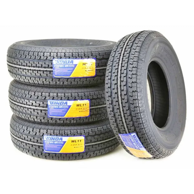 3 Premium WINDA Trailer Tires ST225/75R15 Radial 10PR Load Range E Steel Belted