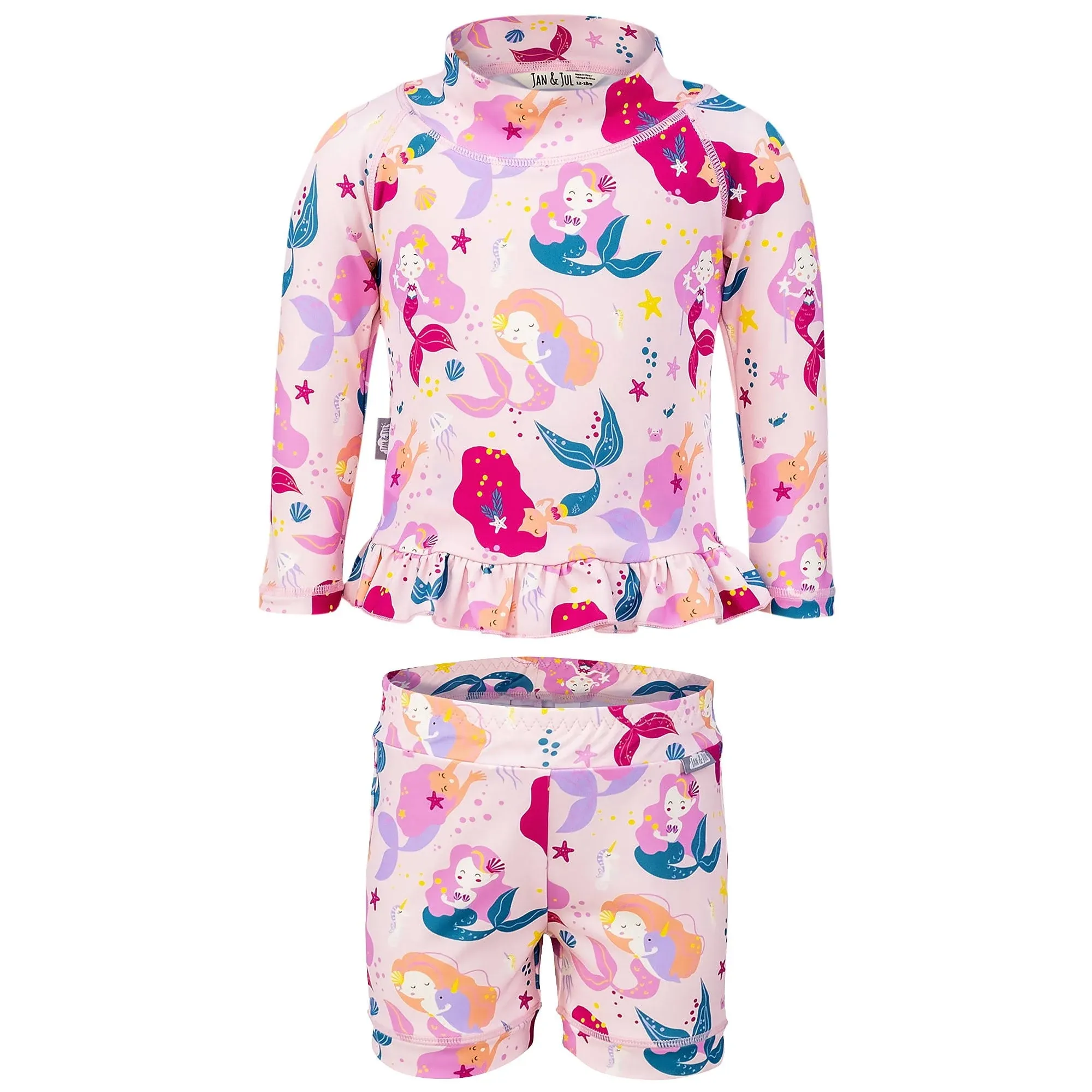 Kids UV Rashguard Set | Pink Mermaid - 4T