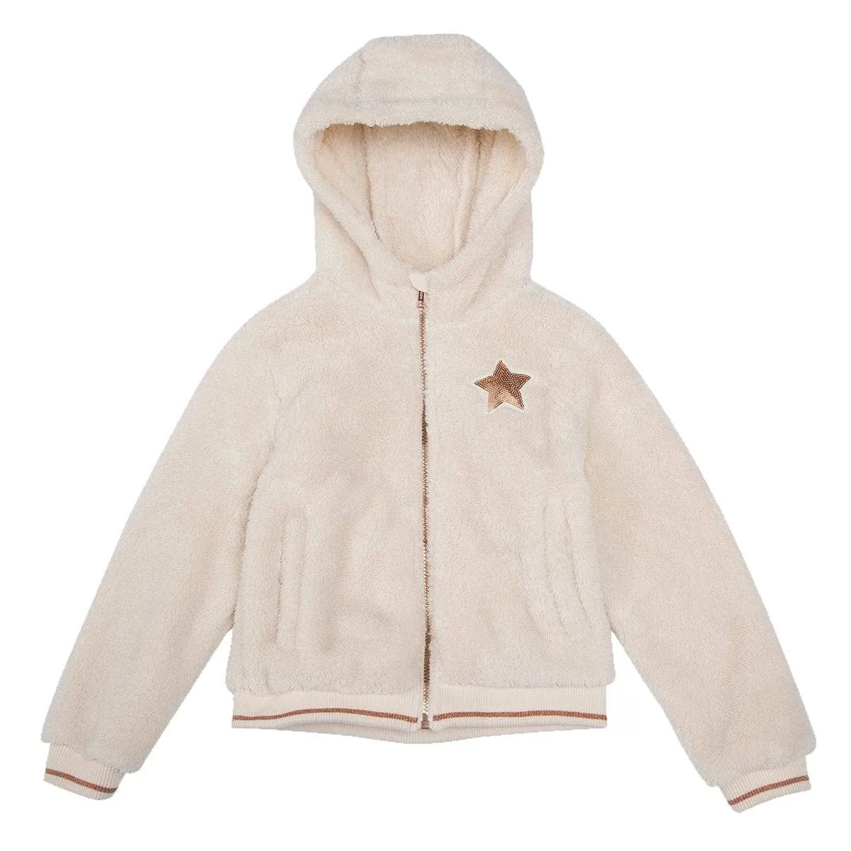 Girl's Sherpa Fleece Lined Jacket | Winter Coat | Rokka&Rolla Xs / Beige