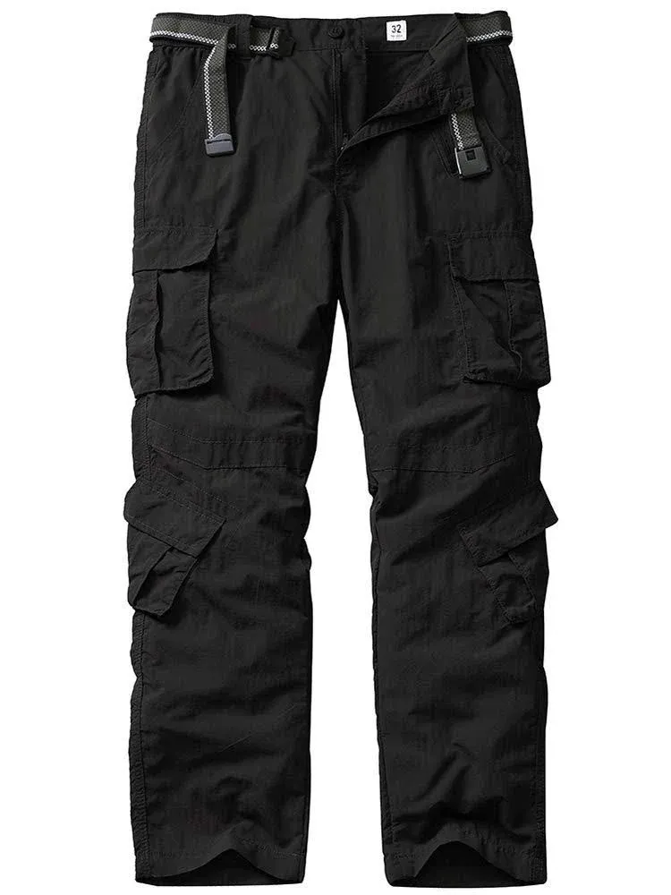 linlon Mens Outdoor Casual Quick Drying Lightweight Hiking Cargo Pants with 8 ...