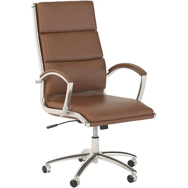 Bush Business Furniture Modelo High Back Leather Executive Office Chair in Saddle Tan