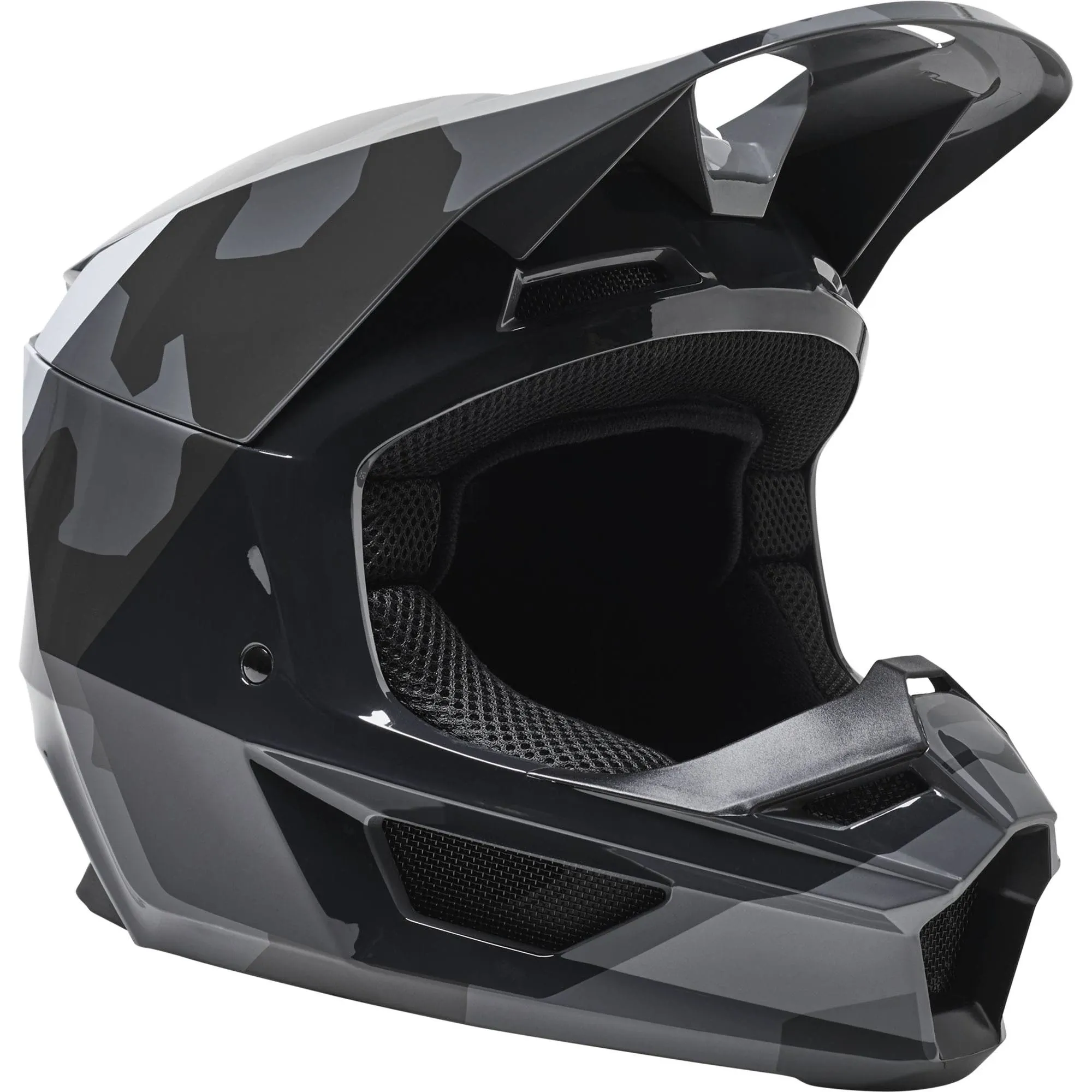 Fox Racing V1 Bnkr Youth Helmet Black Camo Small