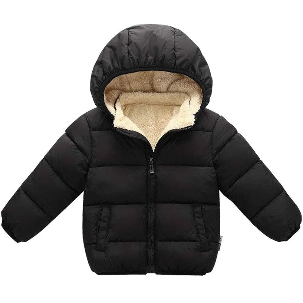 LAVIQK 1-7 Years Winter Coats for Toddlers Baby Boys Girls with Removable Fur ...