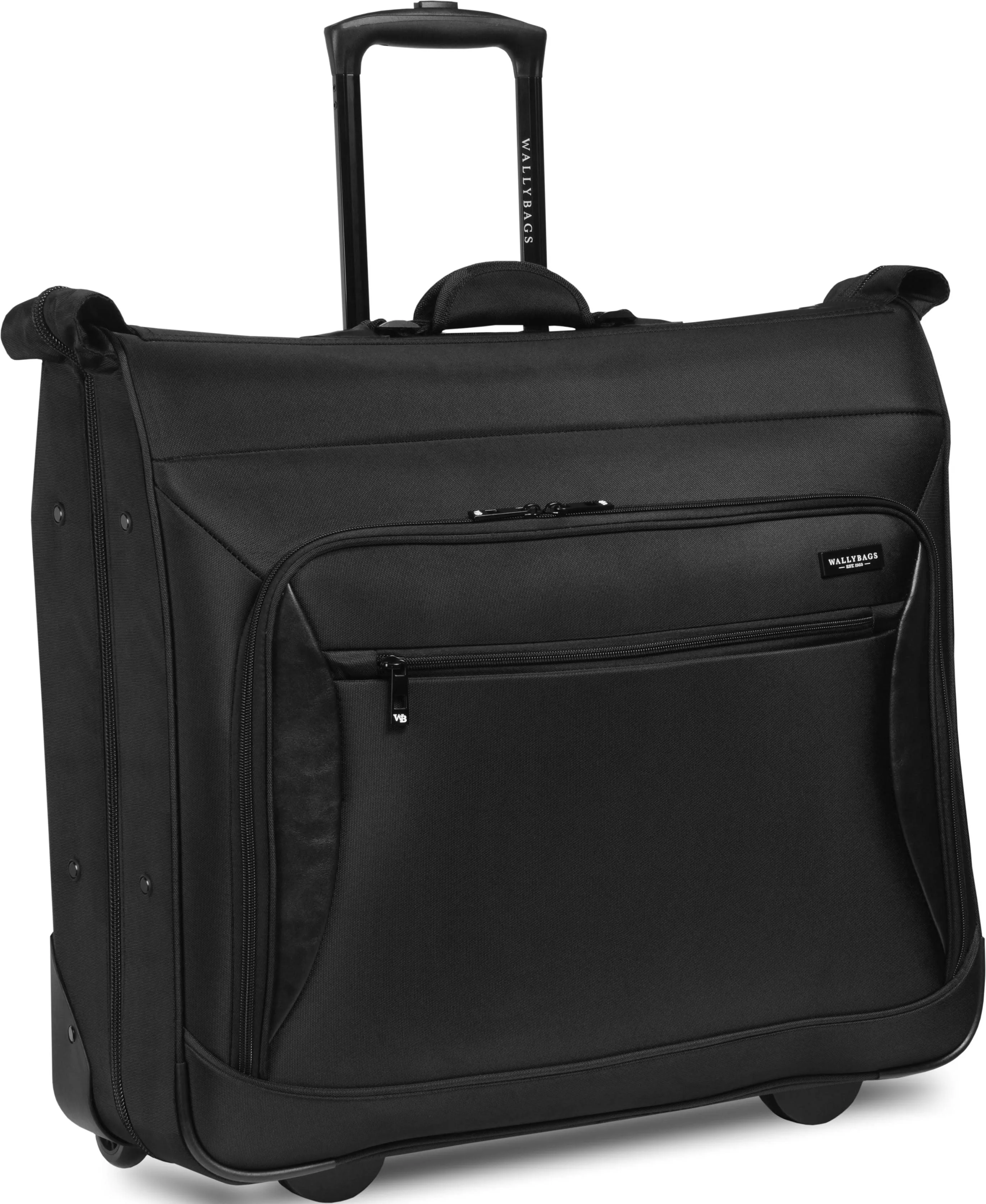 WallyBags 45" Premium Rolling Garment Bag with Multiple Pockets, Black