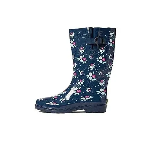 Western Chief Womens Printed polkadot Tall Waterproof Rain Boot new