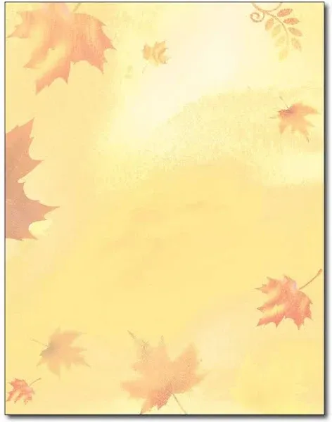 Golden Fall Leaves Stationery - 80 Sheets - Great for Fall, Halloween, or ...