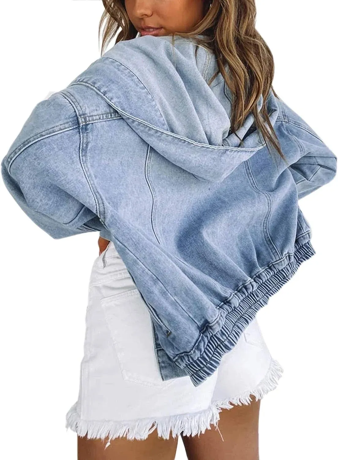 Jean Jacket Women Oversized Black Denim Jacket