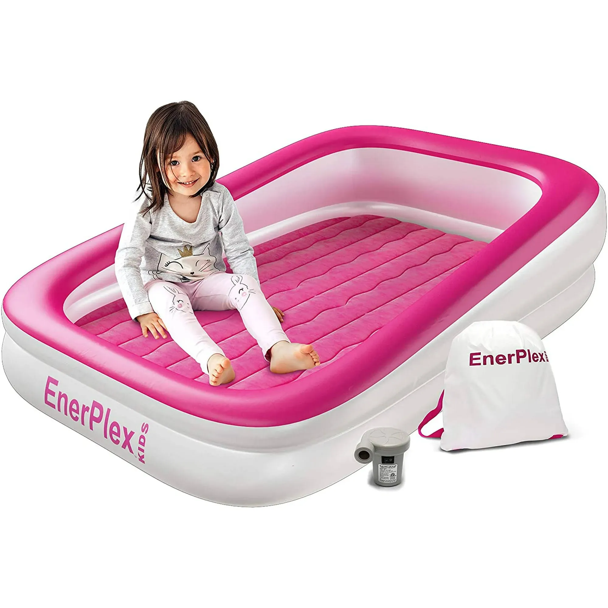 Enerplex Kids Inflatable Travel Bed with High Speed Pump, Portable Air Mattress ...