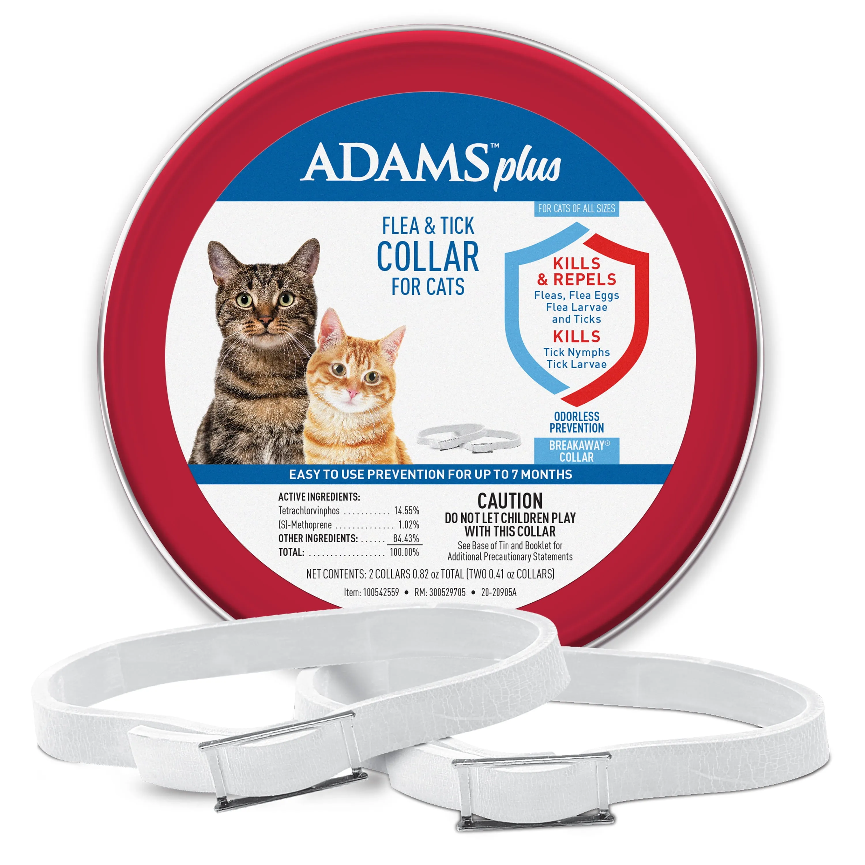 Adams Flea & Tick Collar for Cats, 2 Collars (14-mos. supply)