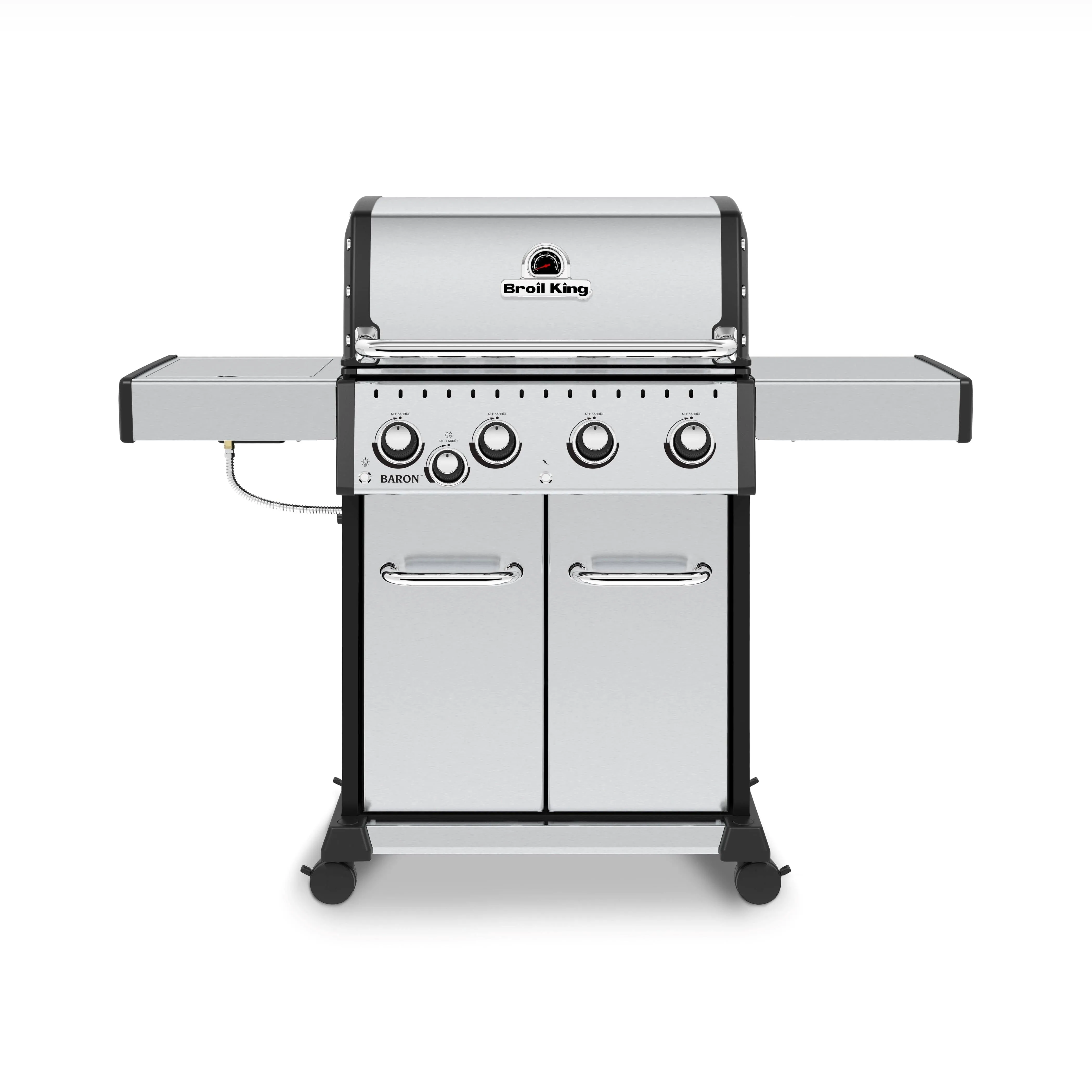 Baron S 440 Pro IR 4-Burner Natural Gas Grill in Stainless Steel with Infrared Side Burner