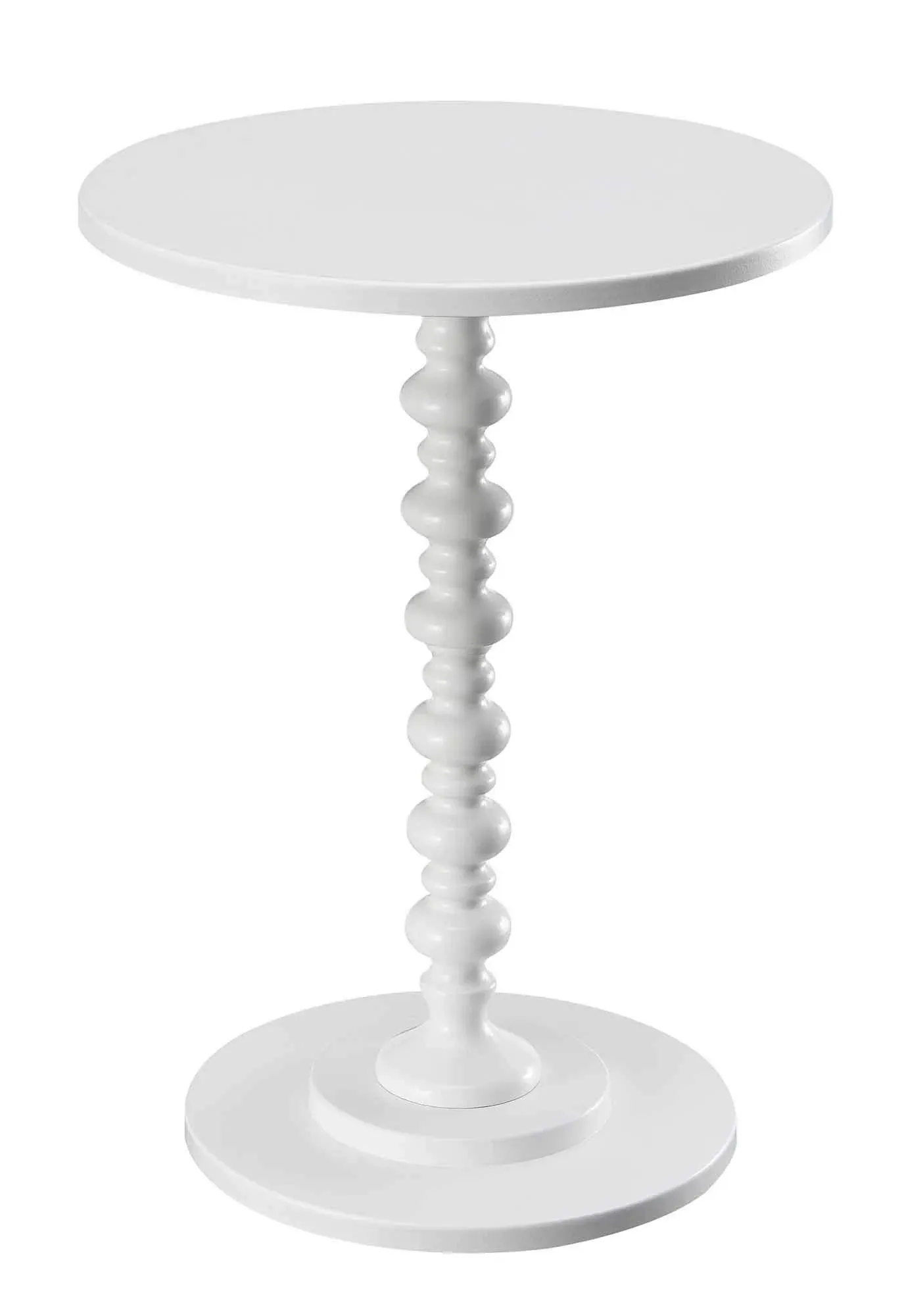 Convenience Concepts Palm Beach Spindle Table, 17.75"L x 17.75"W x 24"H, White