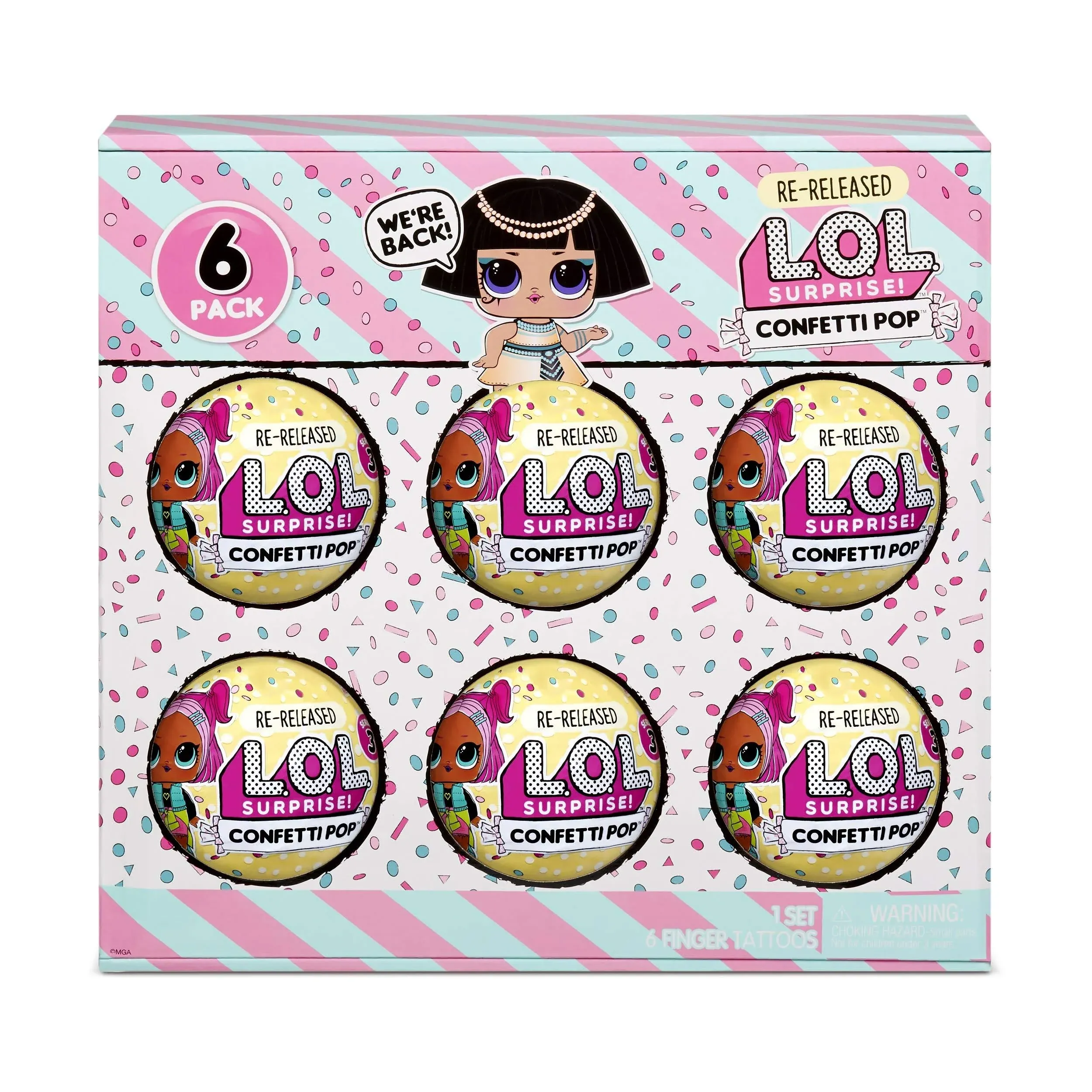 L.o.L. Surprise! Confetti Pop Pharaoh Babe 6 Re-released Dolls Each with 9 Surprises Doll Playset