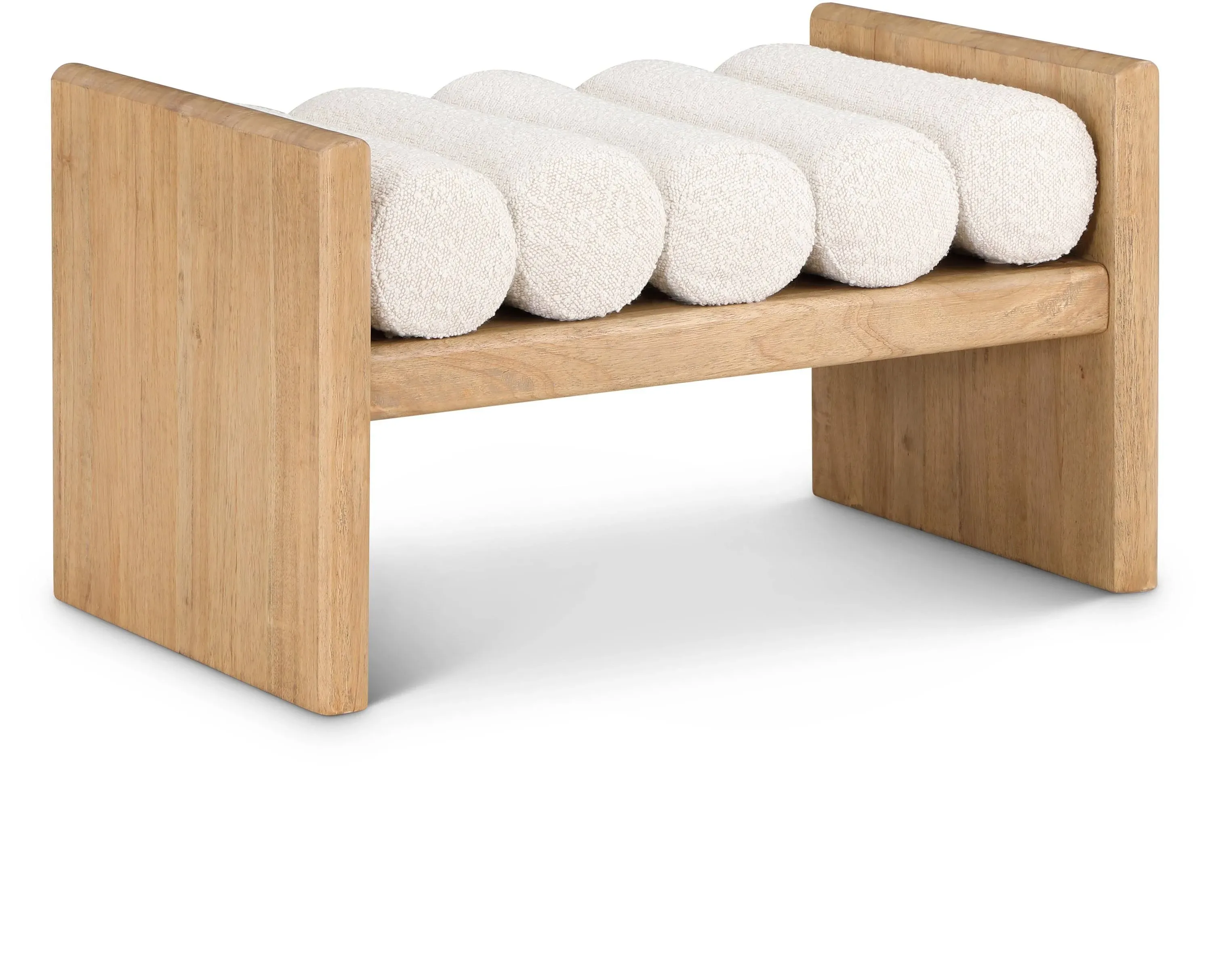 Waverly Cream Boucle Fabric Bench | Meridian Furniture