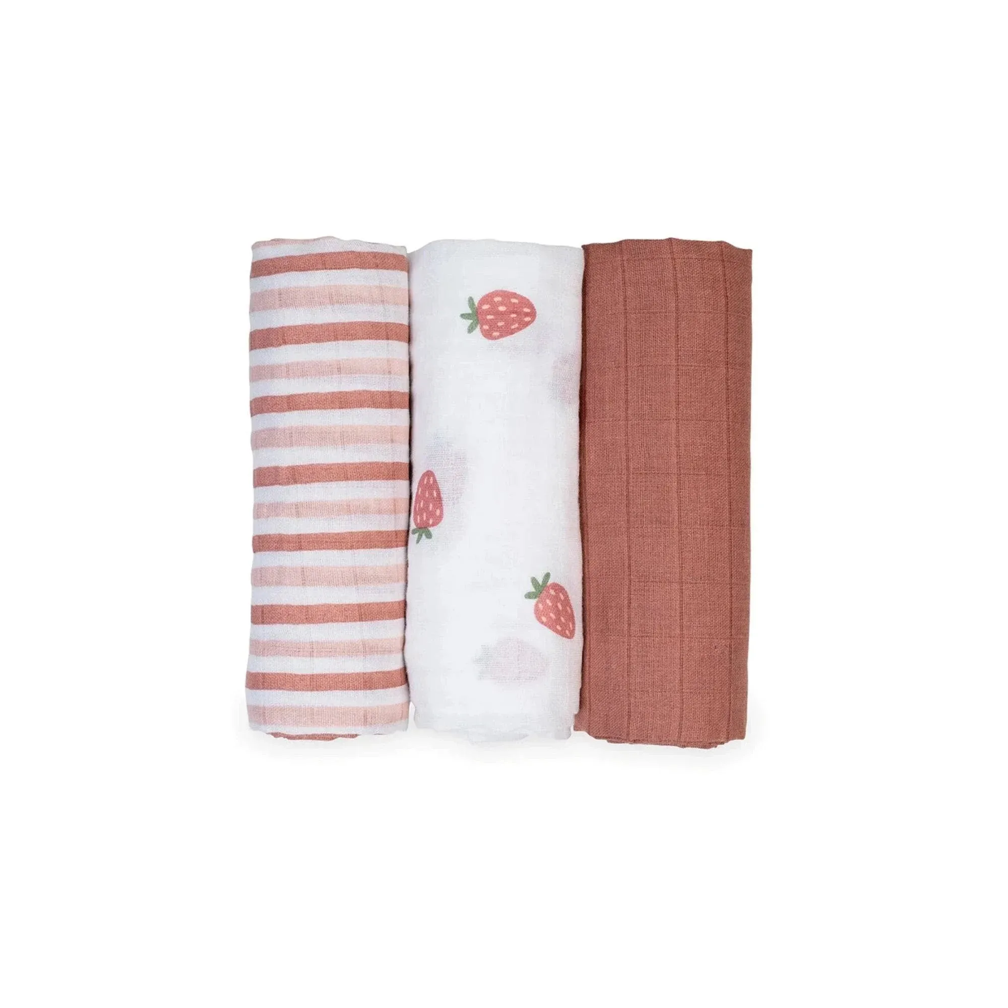 Lulujo - 3pk Muslin Receiving Blankets - Strawberries