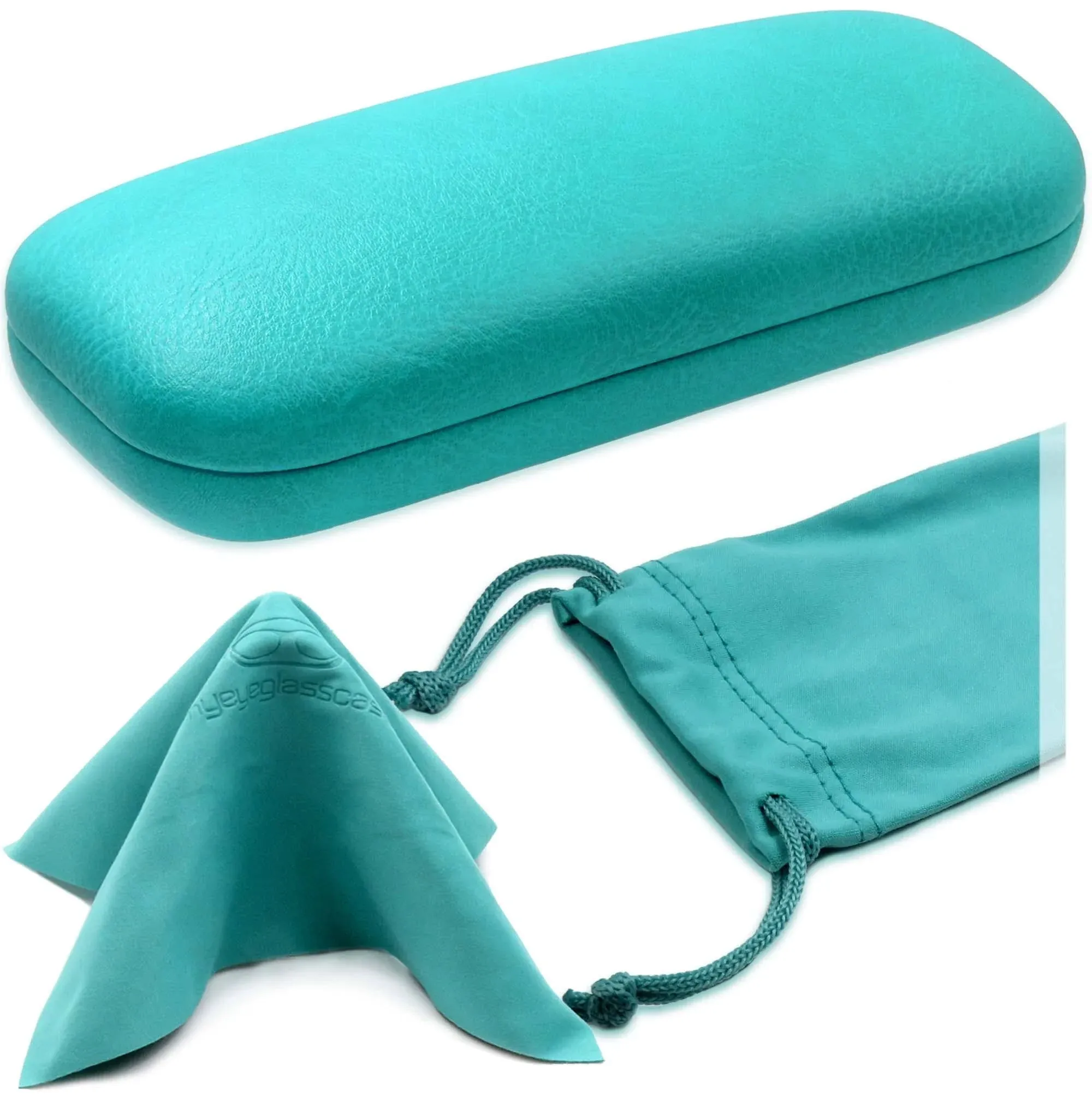 MyEyeglassCase Women's Hard Eyeglass Case | Protective Hard Shell Glasses Case with Pouch and Cloth