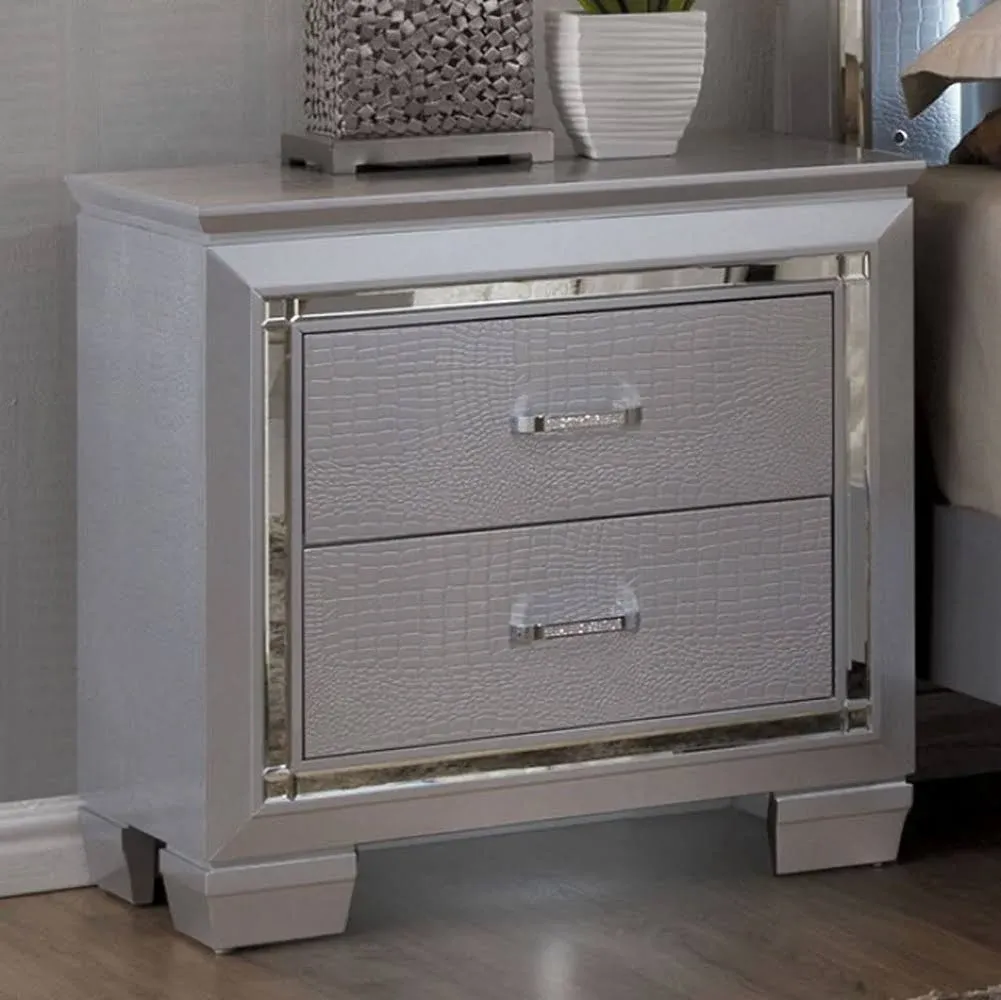 Bellanova Contemporary Night Stand In Silver