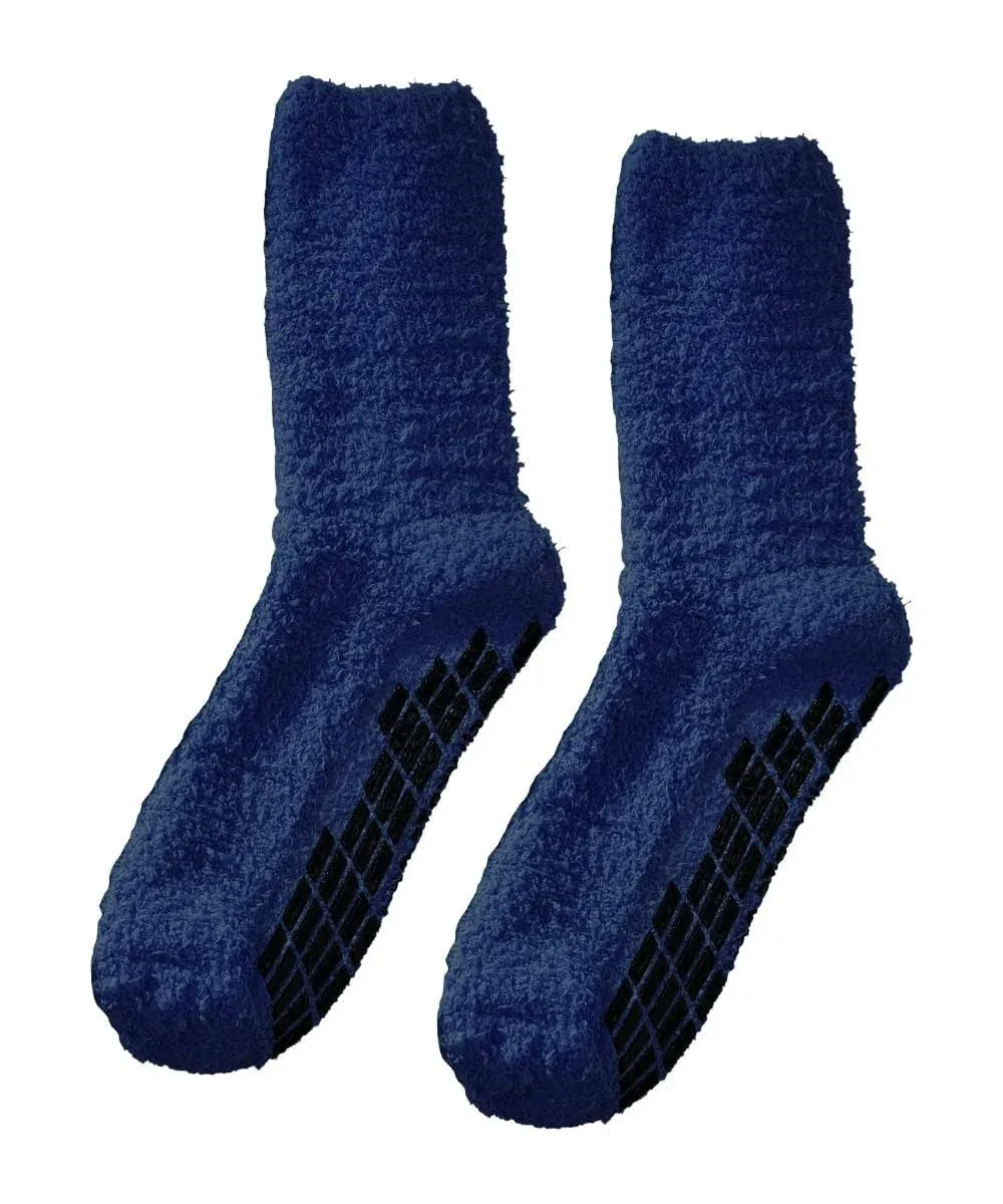 Silverts Best Gripper Hospital Socks Men & Women - Slipper Socks Navy 