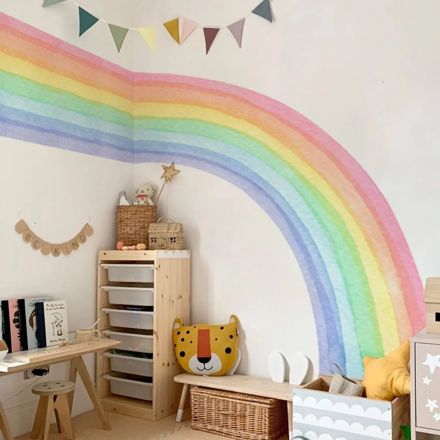 Large Watercolor Rainbow Pastel Rainbow Wall Sticker For Kids Rooms   Giant Pastel Boho Rainbow Sticker For Childrens Room 231020 From Cong08, $18.82 | DHgate.Com