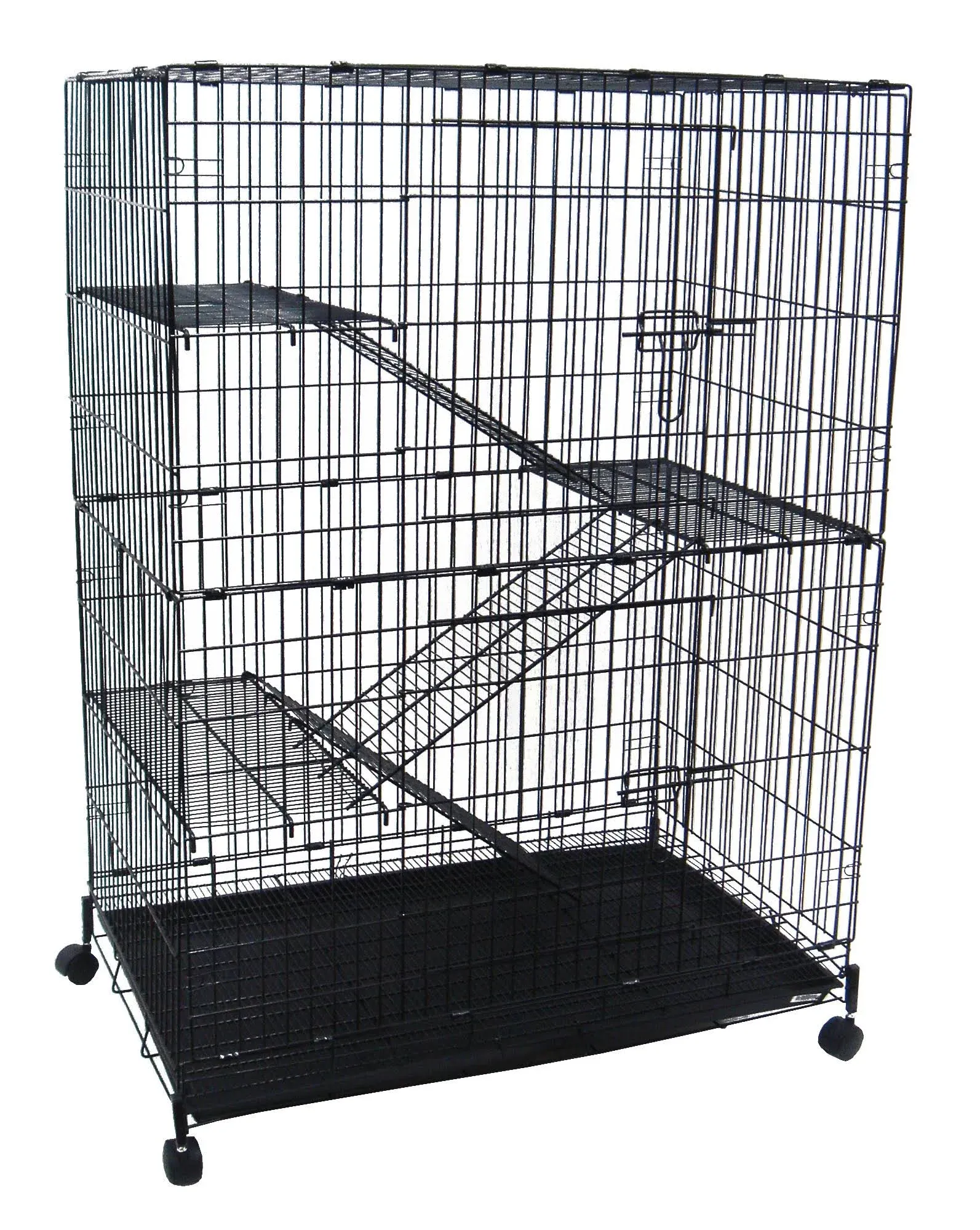 YML 4-Level Small Animal Chichilla Cat Ferret Cage, Black