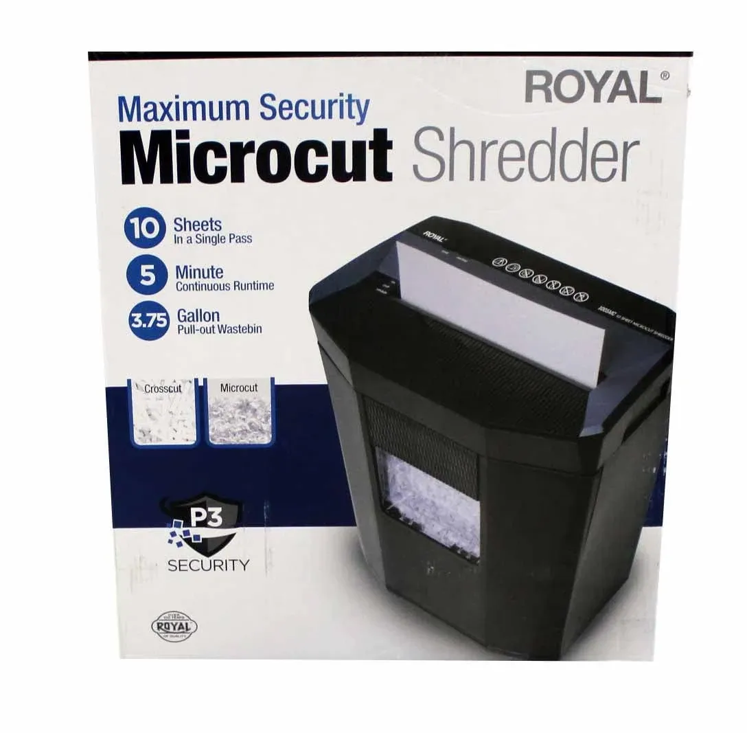 Royal Consumer 1005MC Micro-Cut Paper Shredder, 10 Sheet, Black New