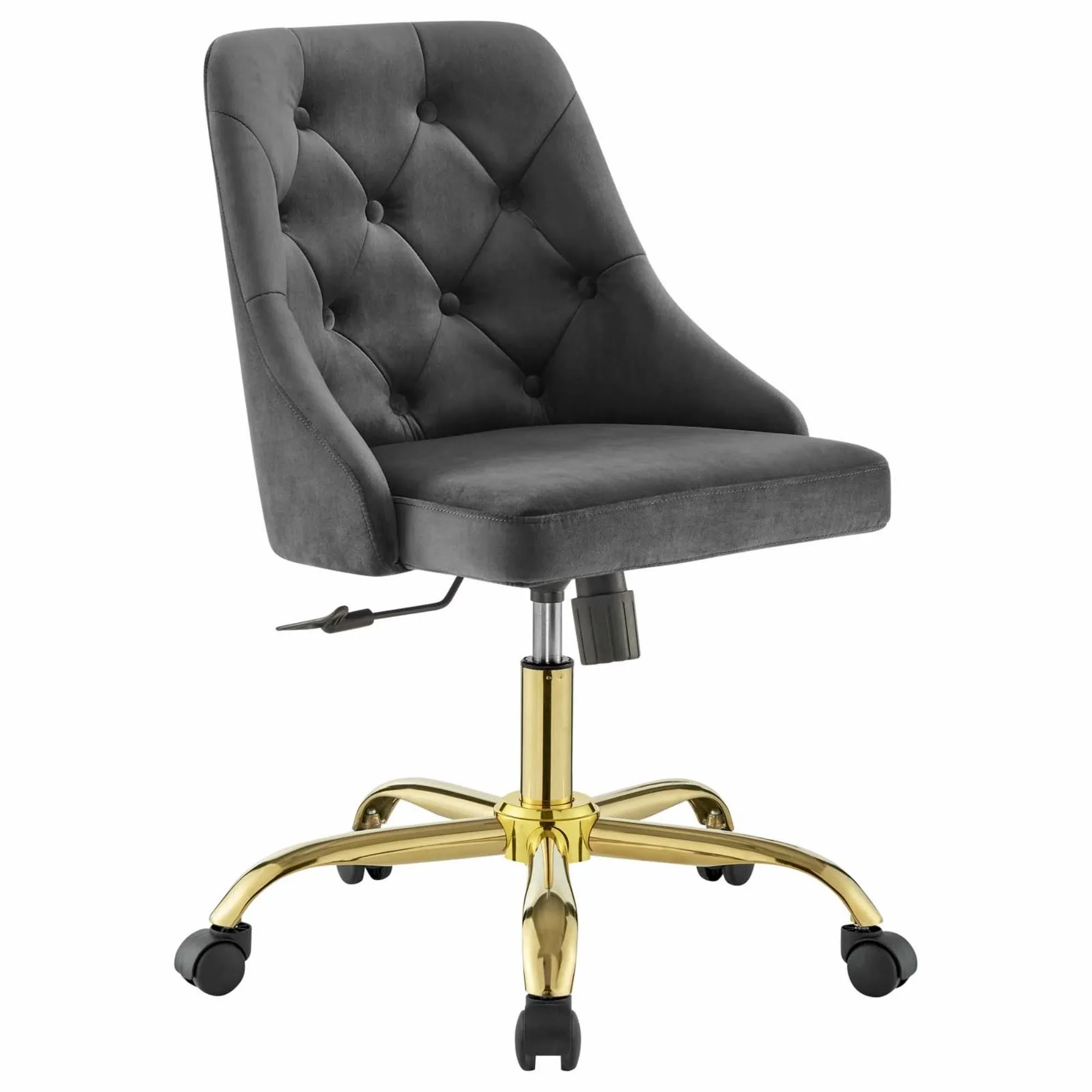 Modway Distinct Tufted Swivel Performance Velvet Office Chair - Gold Gray