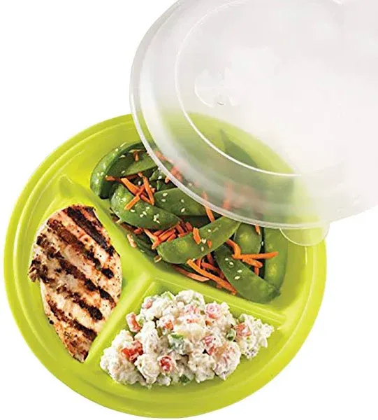 Gias Kitchen Fresh to Fit Portion Control Plate with Vented Lid