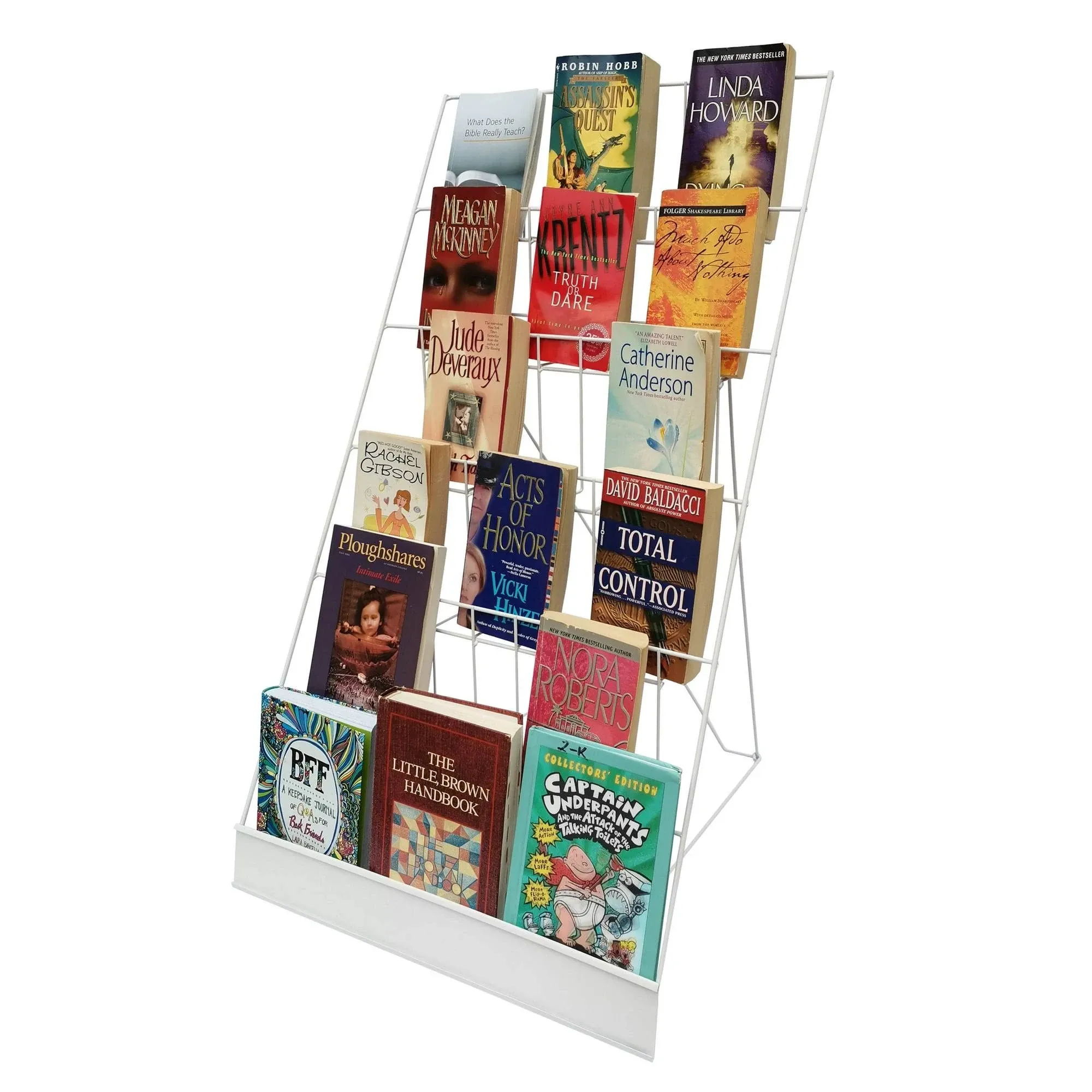 FixtureDisplays 6-Tier White 18" Wide Wire Tabletop Display Rack