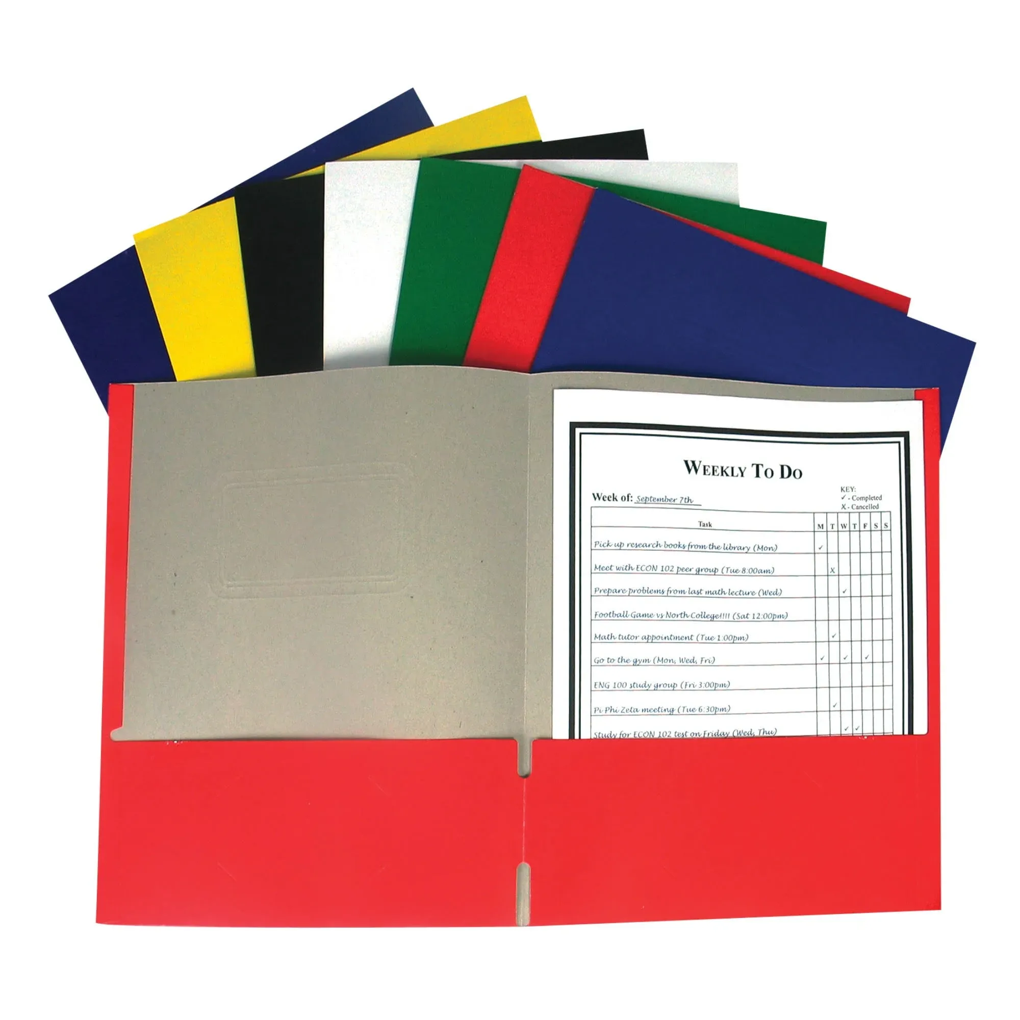 C-Line Recycled Two-Pocket Paper Portfolio 1 Case of 100 Folders Assorted Col...