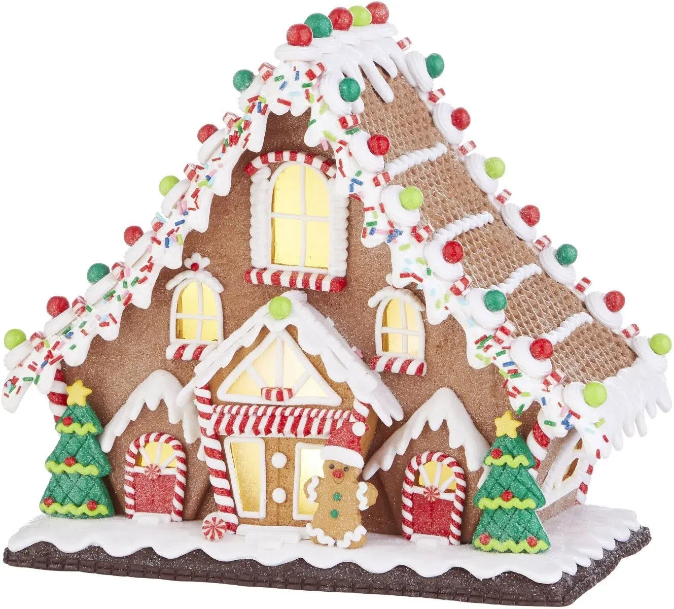 Kringle Candy Co. 11.5&#034; Gingerbread Lighted Lodge